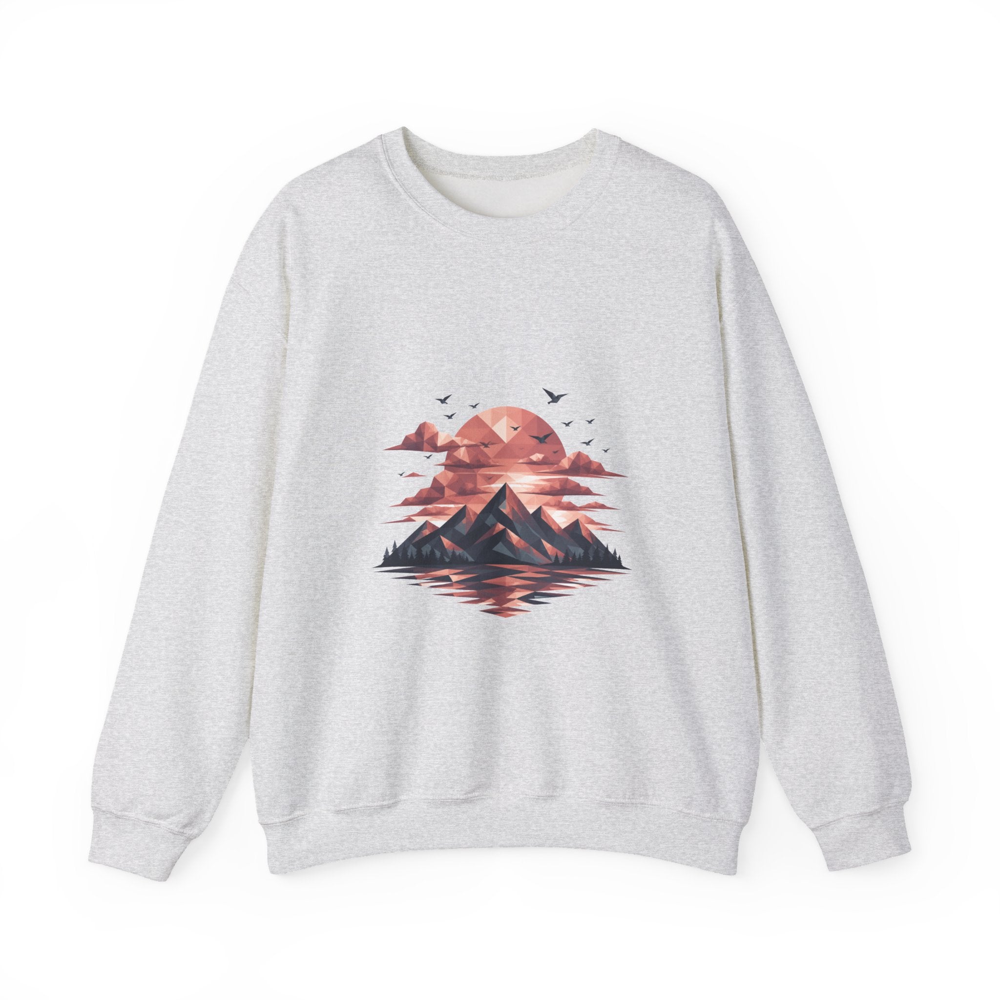 Matching Couple Sweatshirt - Sunrise & Sunset Matching Couple Comfort Colors Crew Geometric Art His Hers Love Gift - Design B