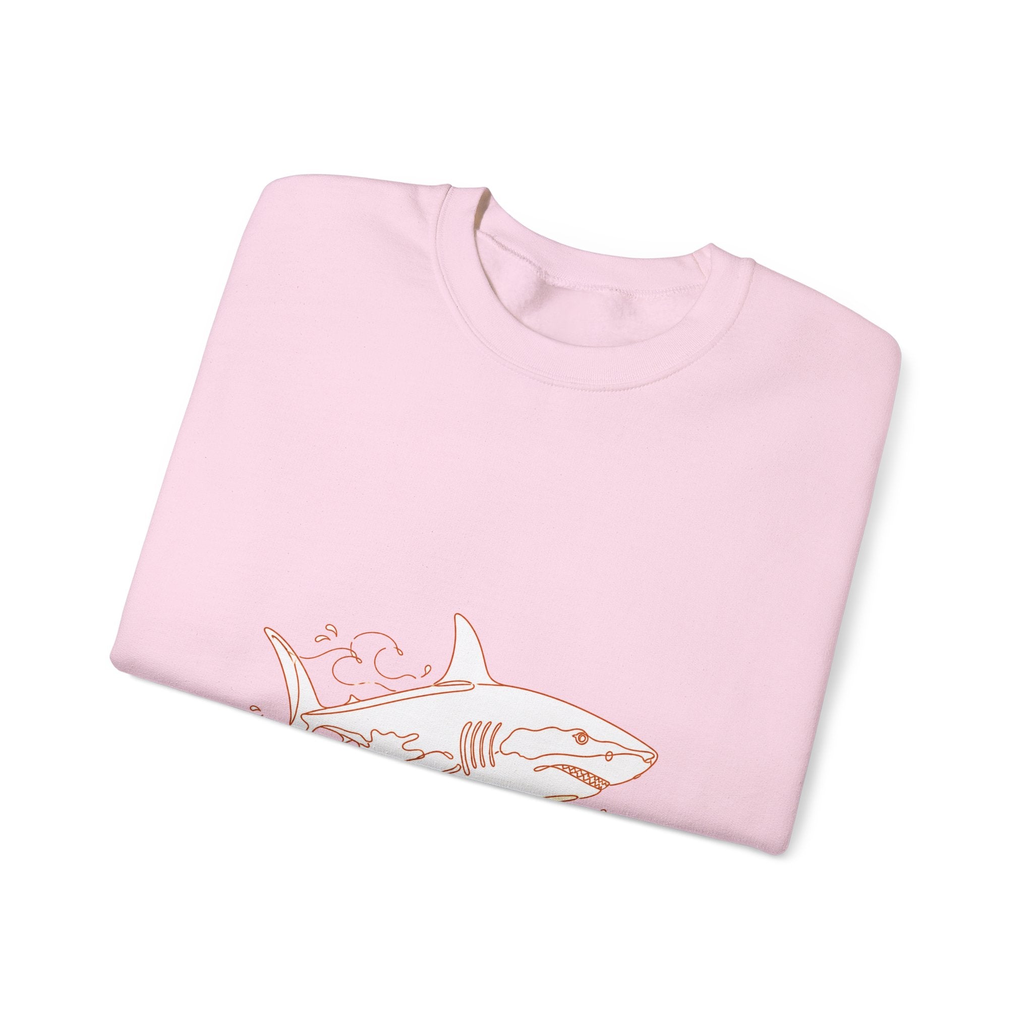 Matching Couple Sweatshirt - Shark & Dolphin Matching Couple Crewneck Sweatshirt Minimalist Art His Hers Valentine Gift - Design A