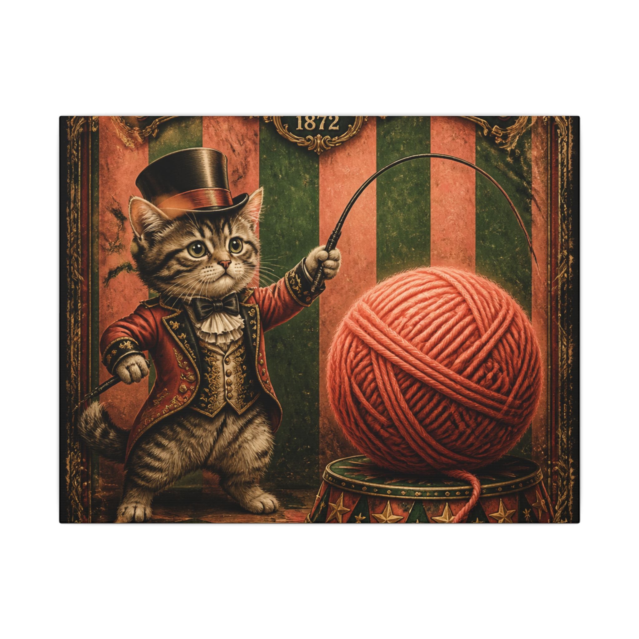 Cat Lion Tamer Wall Art Canvas 16×20 Baroque Home Office Decor Maximalist Print