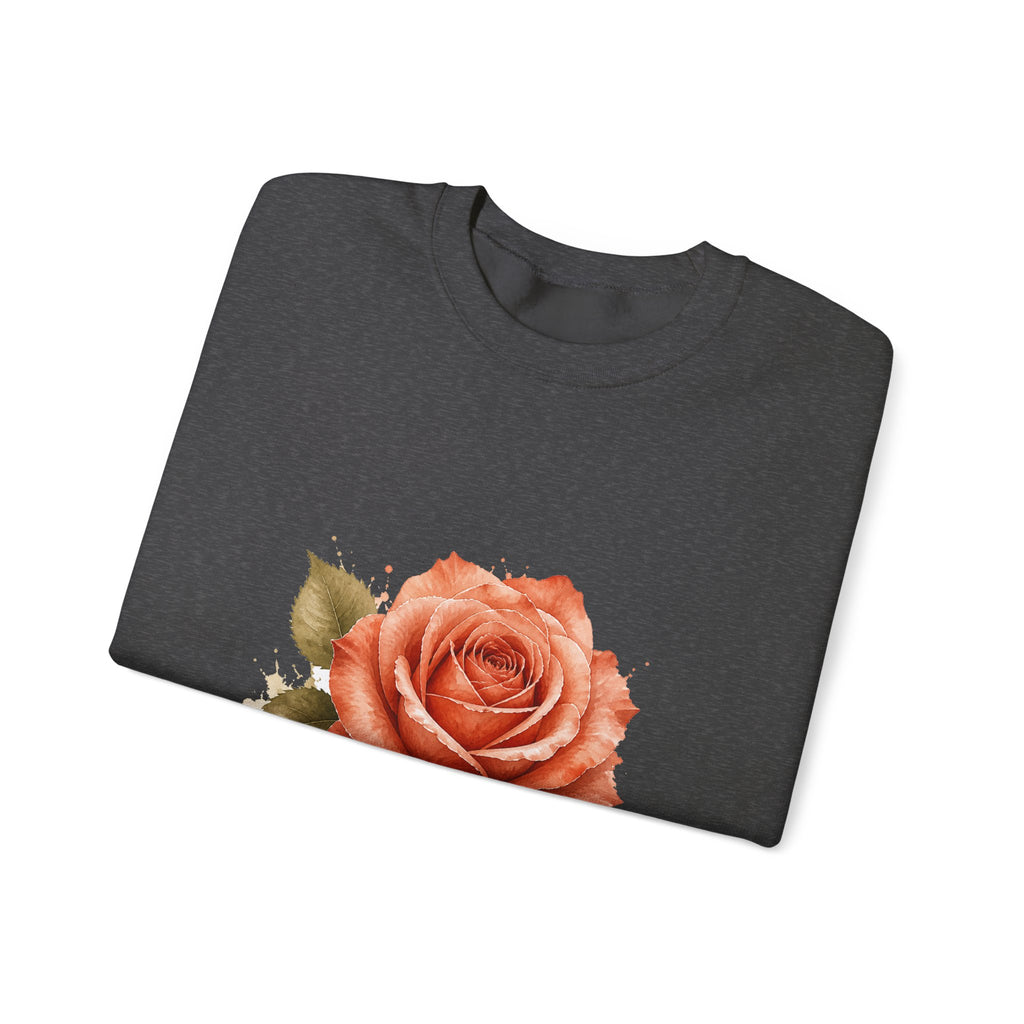 Matching Couple Sweatshirt - Rose & Thorn Matching Couple Premium Fleece Sweatshirt Watercolor Art His Hers Birthday Gift - Design A