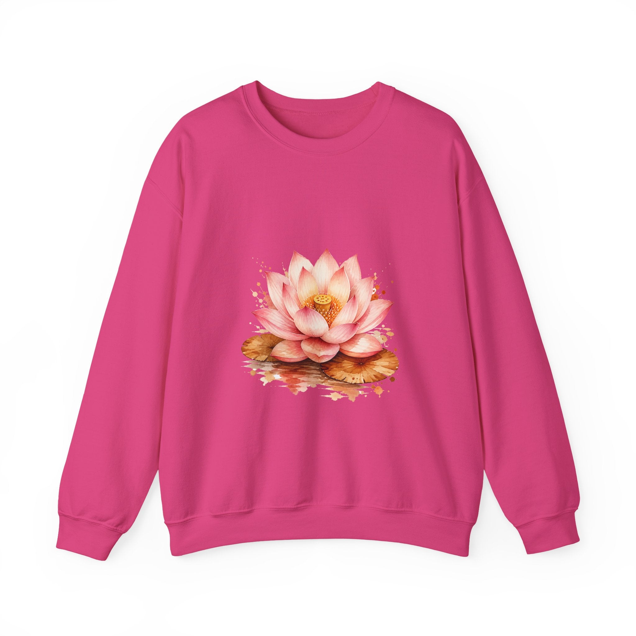 Matching Couple Sweatshirt - Open & Closed Lotus Matching Couple Comfort Colors Crew Watercolor Art His Hers Birthday Gift - Design A