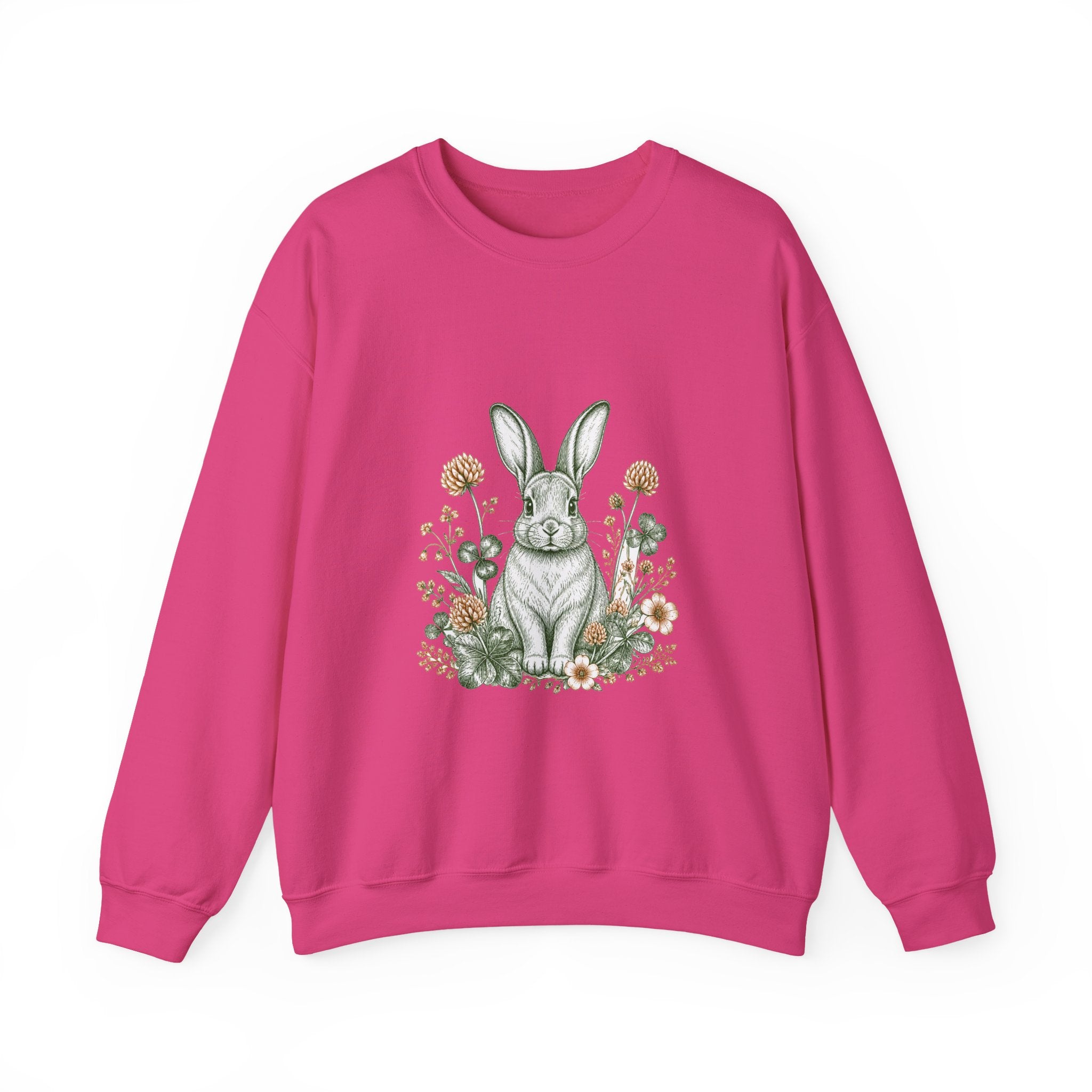 Matching Couple Sweatshirt - Fox & Rabbit Matching Couple Comfort Colors Crew Hand-Drawn Art His Hers Anniversary Gift - Design B