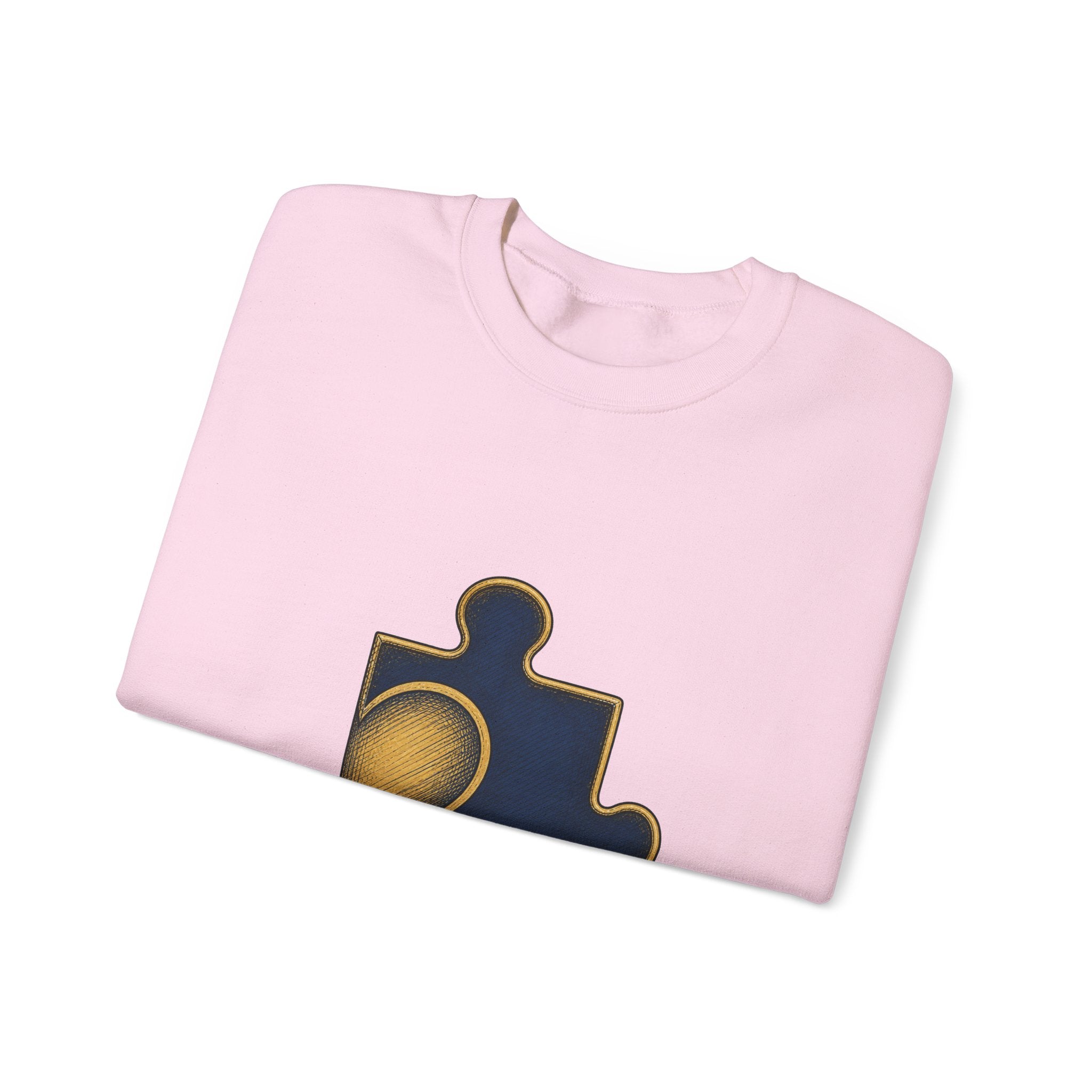 Matching Couple Sweatshirt - Puzzle Pieces Matching Couple Premium Fleece Sweatshirt Hand-Drawn Art His Hers Anniversary Gift - Design B