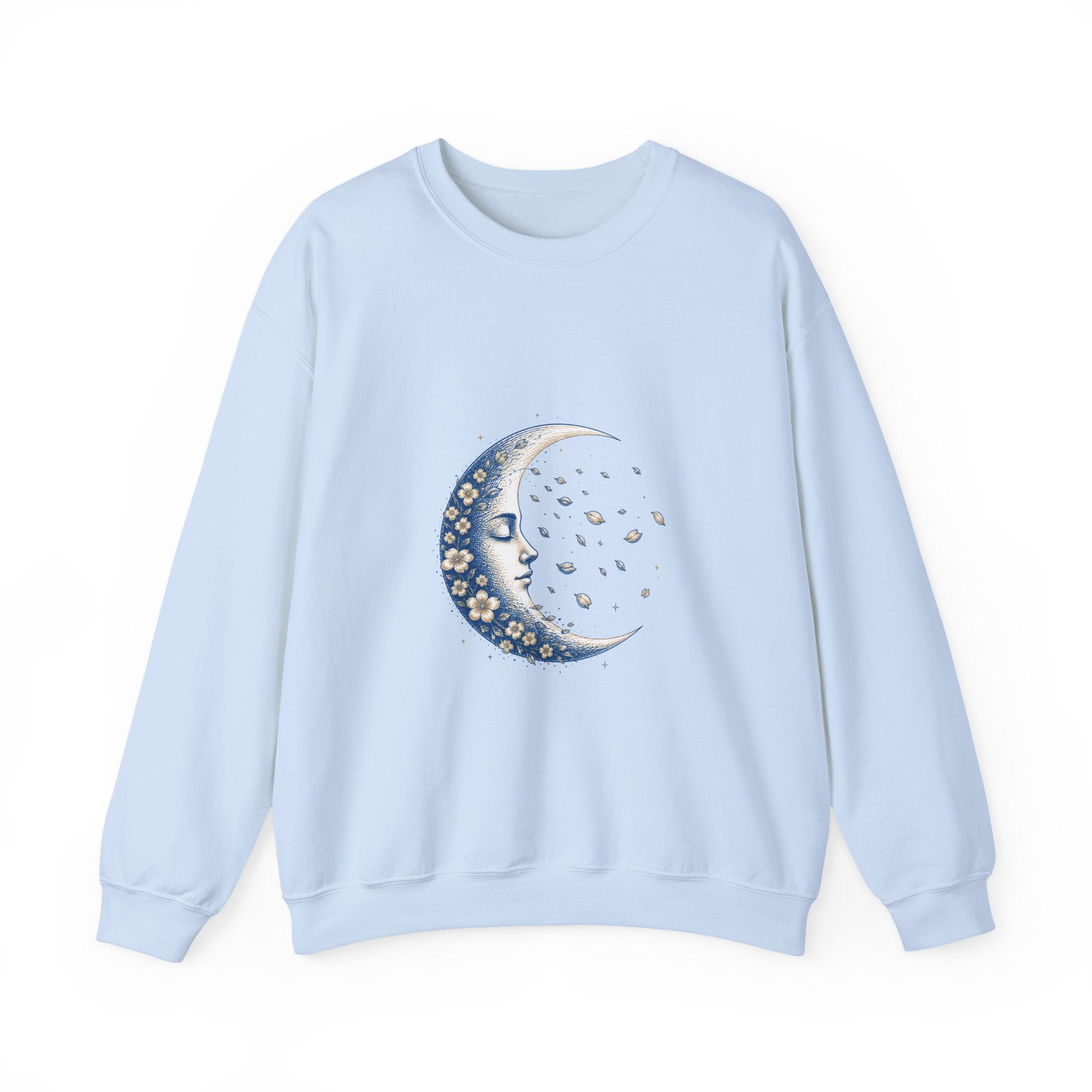 Matching Couple Sweatshirt - Waxing & Waning Moon Matching Couple Crewneck Sweatshirt Hand-Drawn Art His Hers Best Friend Gift - Design B