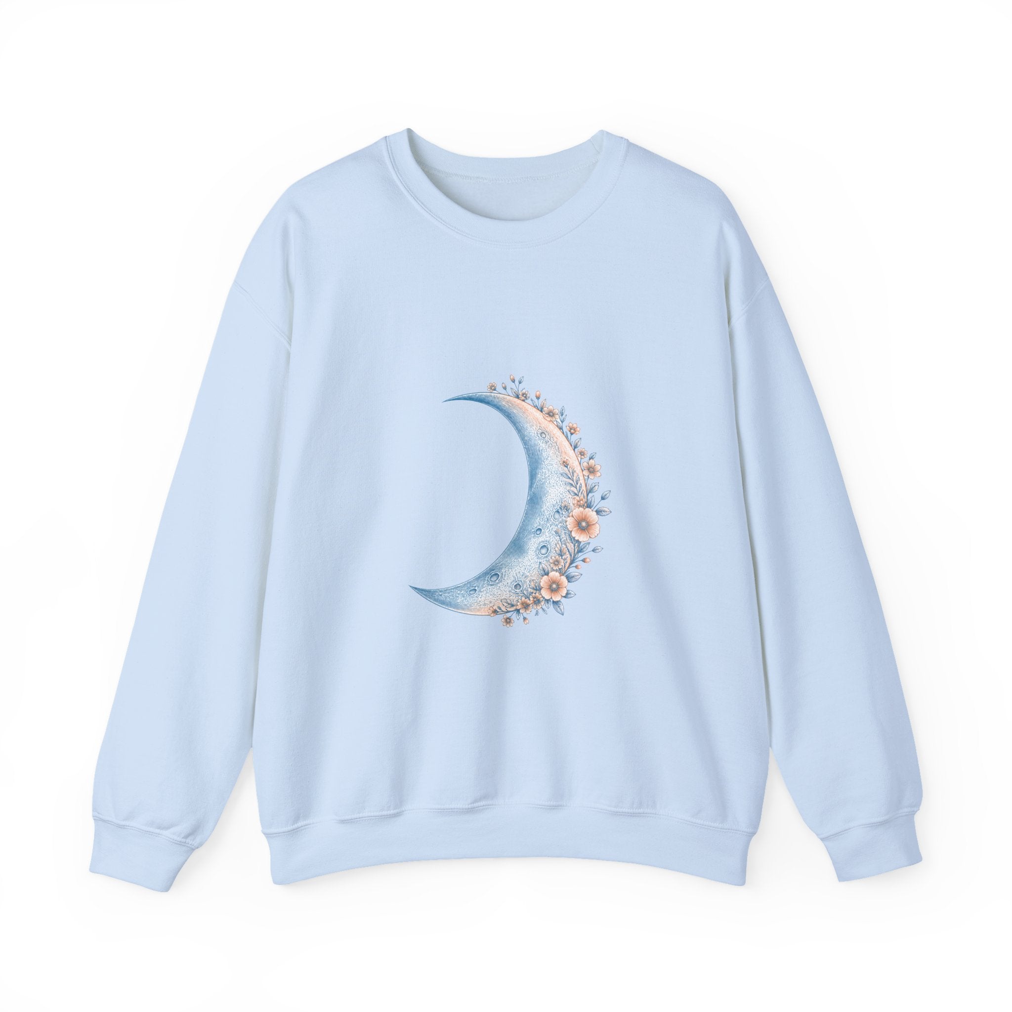 Matching Couple Sweatshirt - Waxing & Waning Moon Matching Couple Crewneck Sweatshirt Vintage Art His Hers Wedding Gift - Design A