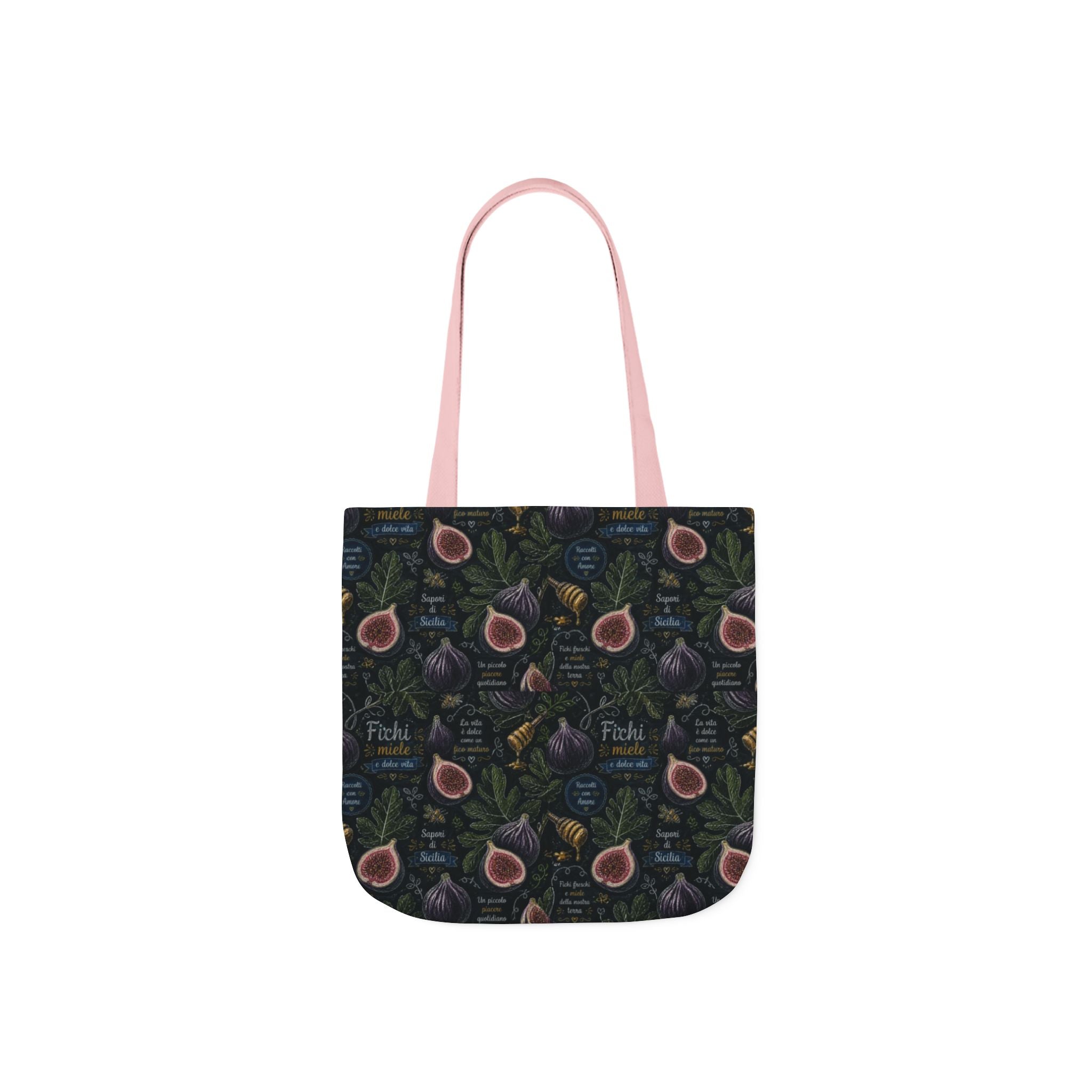 Ripe Figs Canvas Tote Bag Mediterranean Kitchen Chalk Art Design Italian Cottagecore Gift