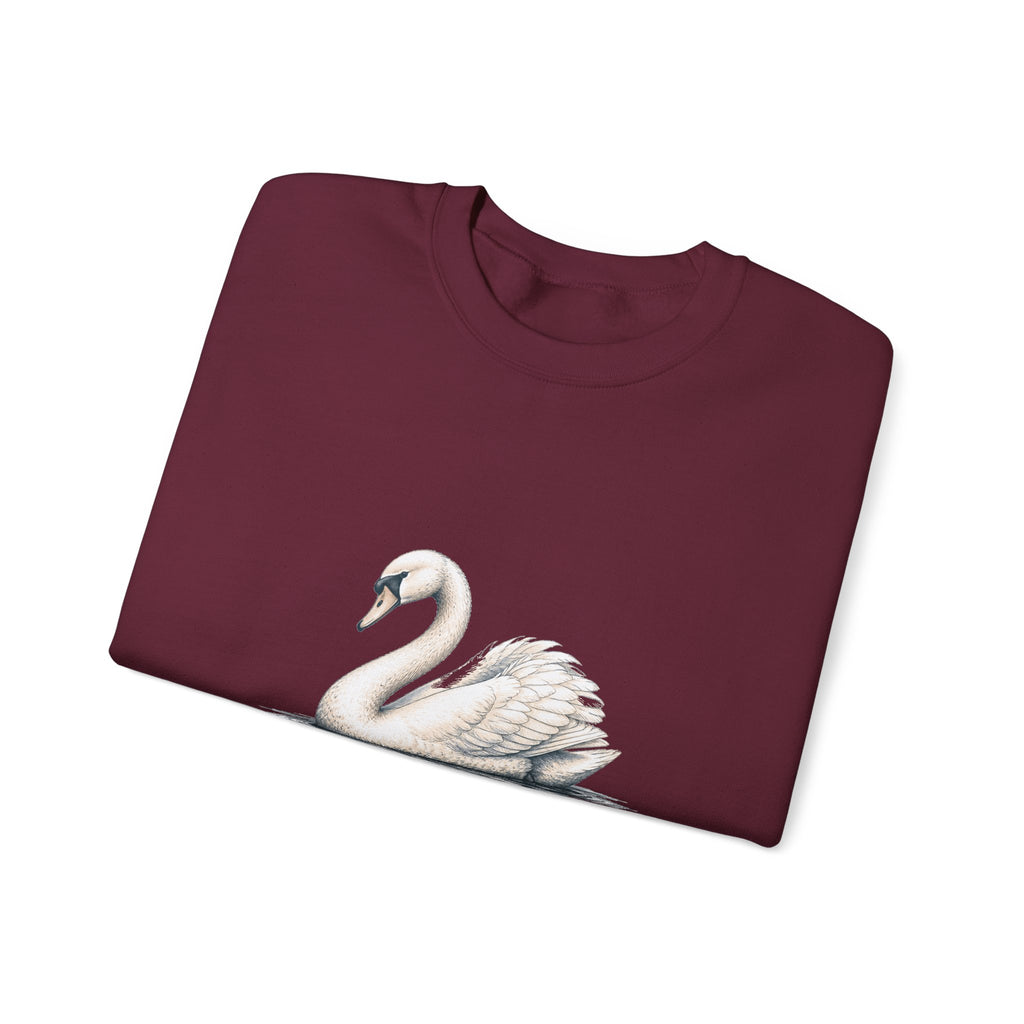 Matching Couple Sweatshirt - Raven & Swan Matching Couple Premium Fleece Sweatshirt Hand-Drawn Art His Hers Anniversary Gift - Design B