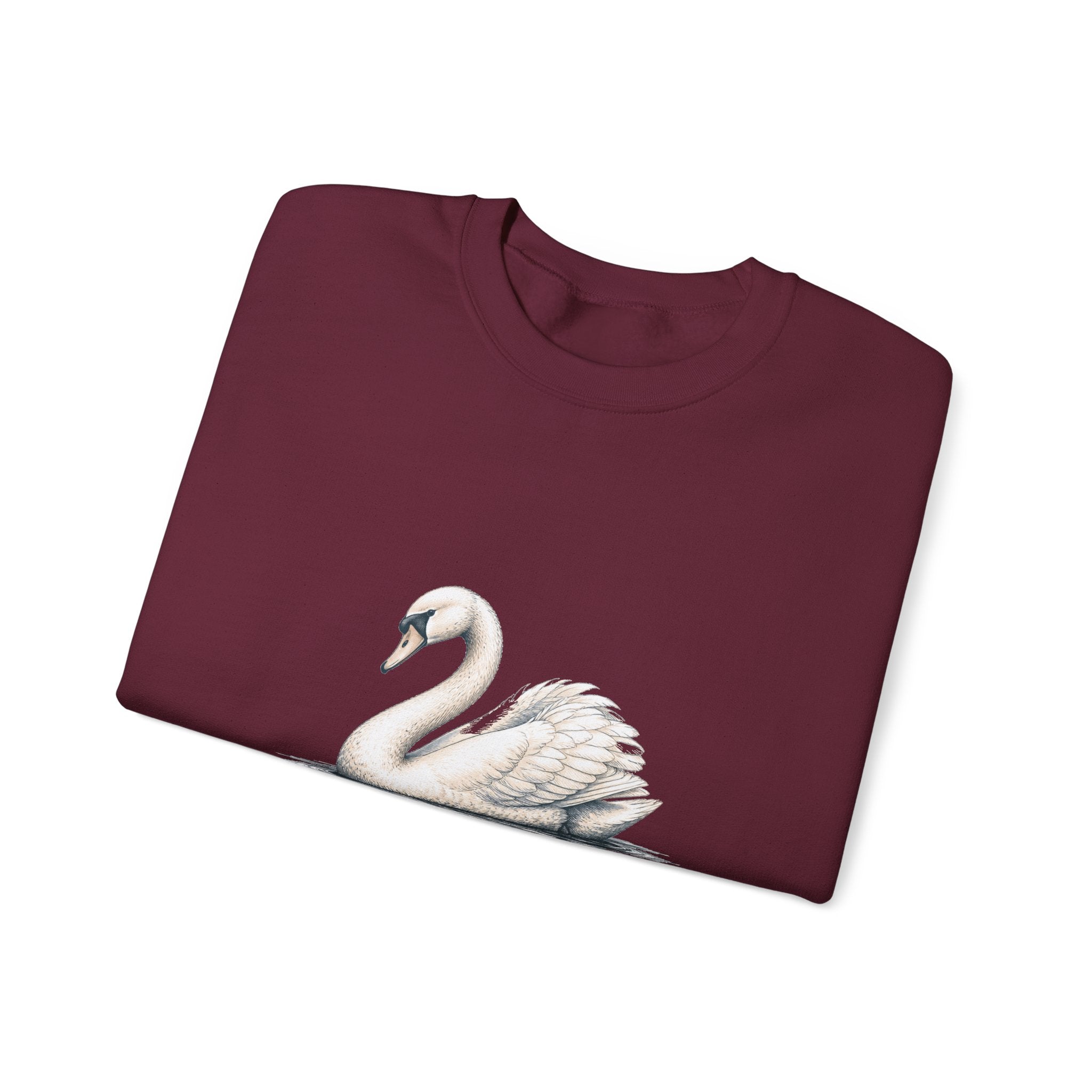 Matching Couple Sweatshirt - Raven & Swan Matching Couple Premium Fleece Sweatshirt Hand-Drawn Art His Hers Anniversary Gift - Design B