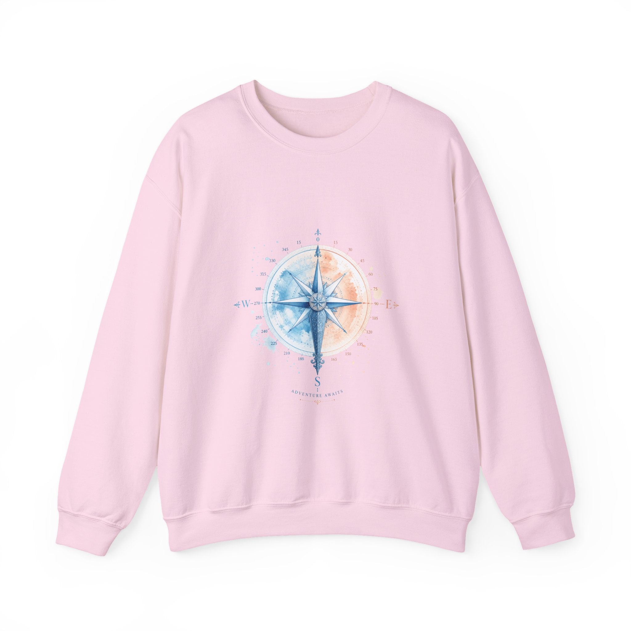 Matching Couple Sweatshirt - Compass North & South Matching Couple Premium Fleece Sweatshirt Watercolor Art His Hers Birthday Gift - Design B