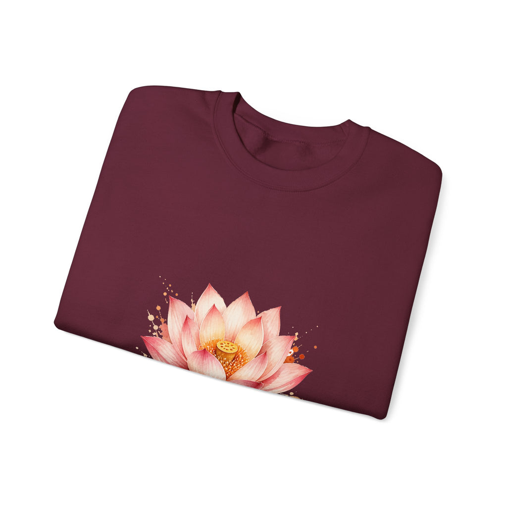 Matching Couple Sweatshirt - Open & Closed Lotus Matching Couple Comfort Colors Crew Watercolor Art His Hers Birthday Gift - Design A