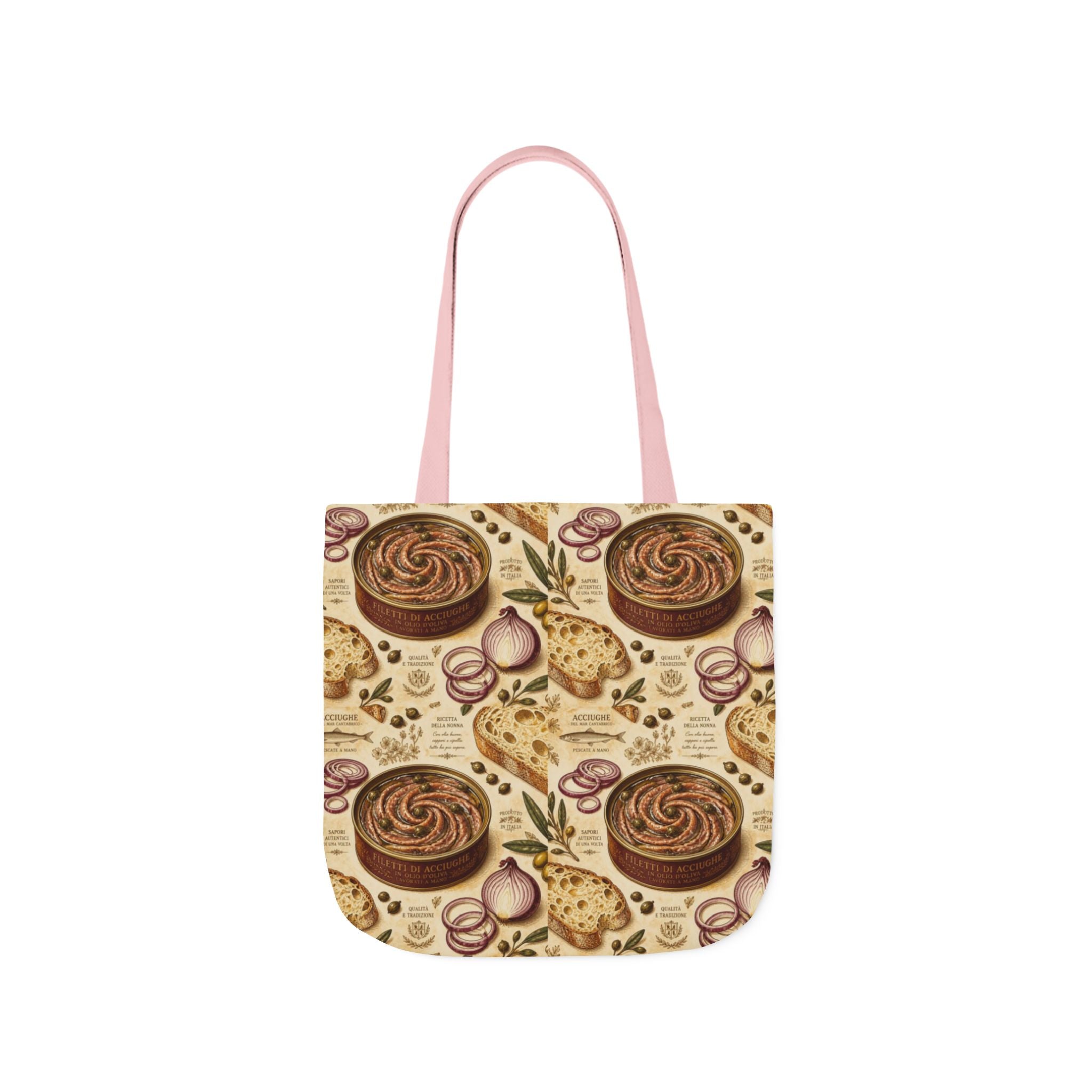 Anchovies & Capers Canvas Tote Bag Mediterranean Kitchen Botanical Design Italian Cottagecore Gift