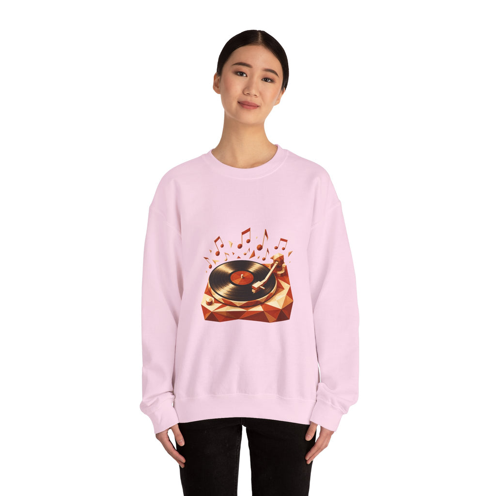 Matching Couple Sweatshirt - Vinyl & Cassette Matching Couple Premium Fleece Sweatshirt Geometric Art His Hers Love Gift - Design A