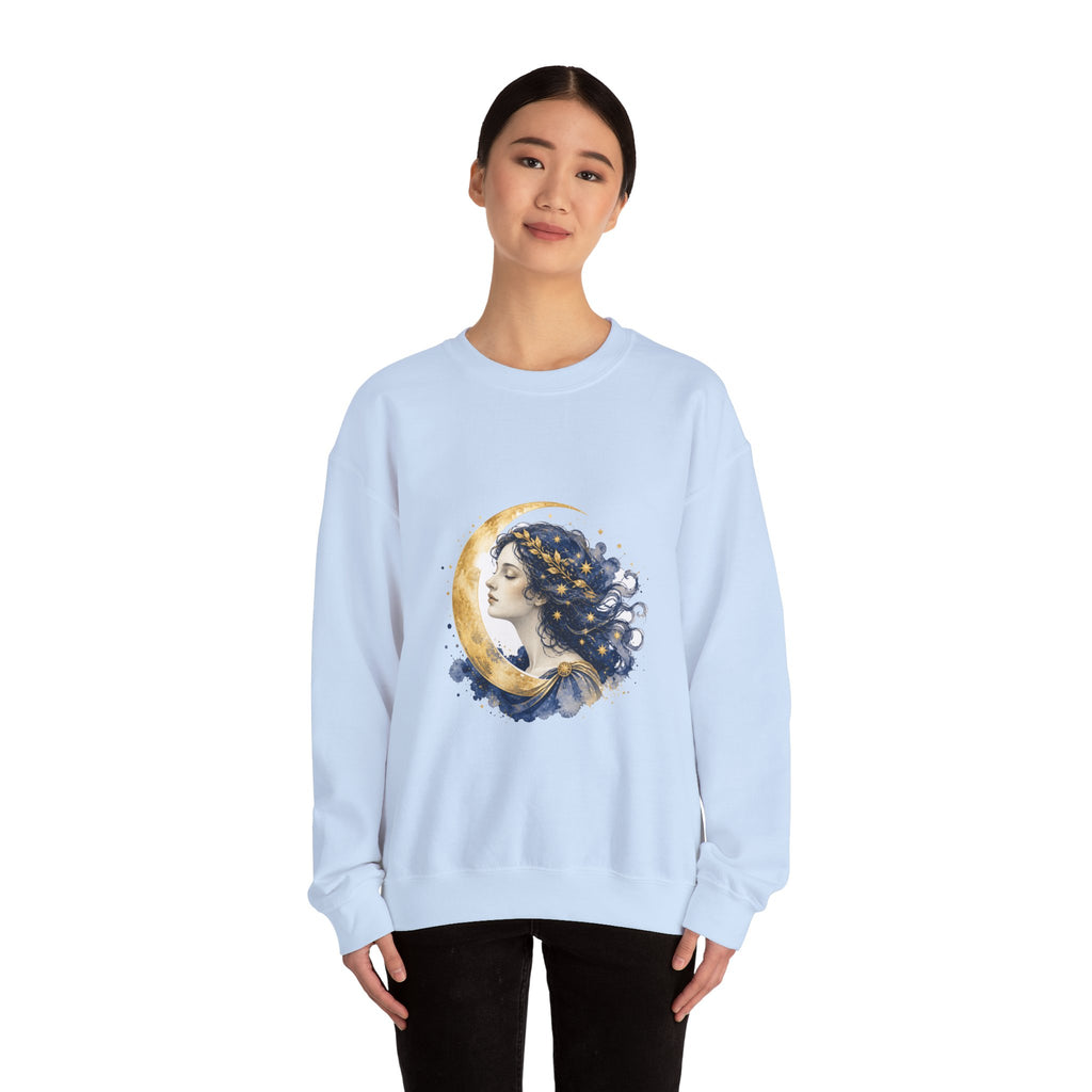 Matching Couple Sweatshirt - Helios & Selene Matching Couple Comfort Colors Crew Watercolor Art His Hers Birthday Gift - Design B