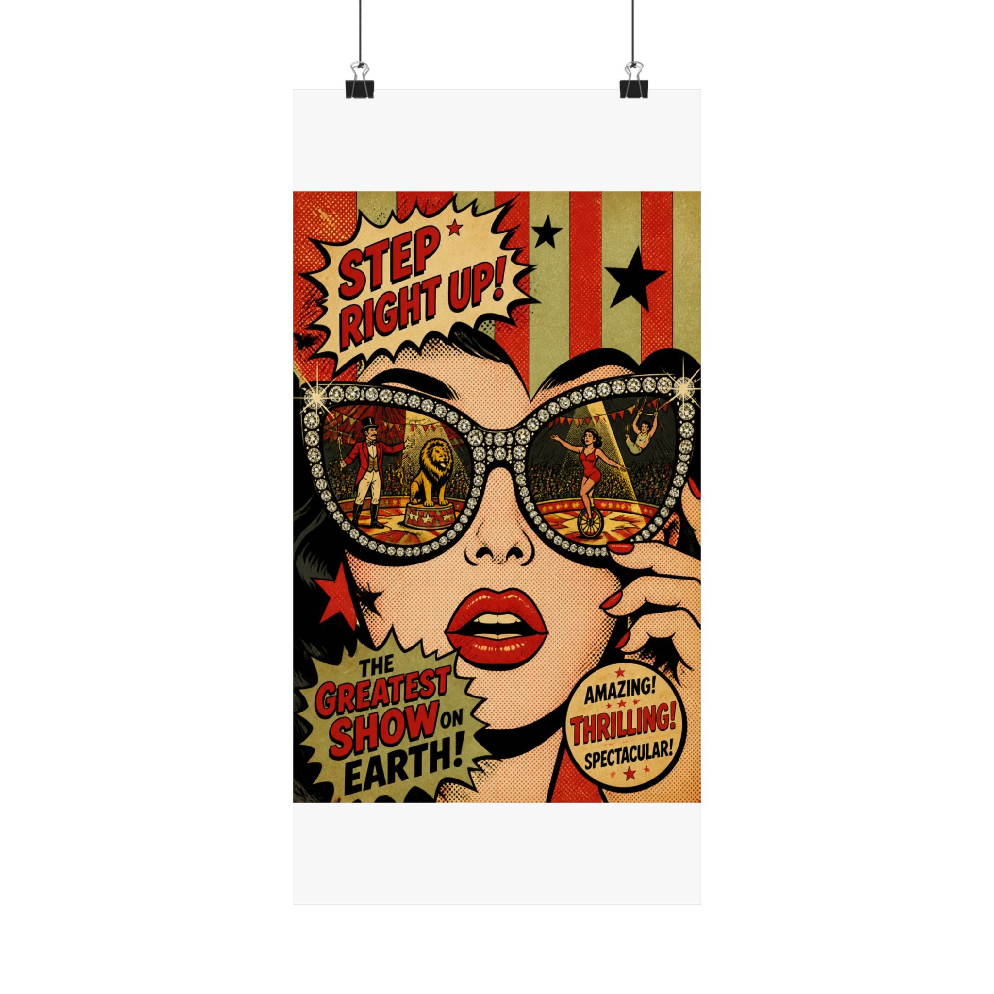 Sunglasses Circus Ring Wall Art Poster 24×36 Pop Art Restaurant Decor Maximalist Print