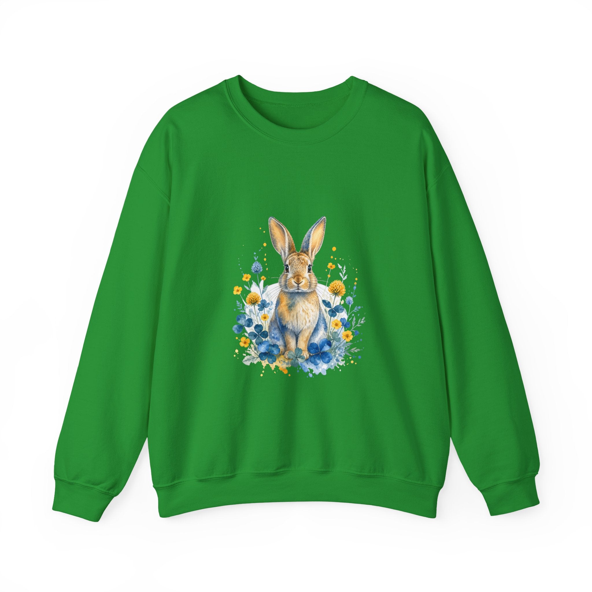 Matching Couple Sweatshirt - Fox & Rabbit Matching Couple Comfort Colors Crew Watercolor Art His Hers Birthday Gift - Design B