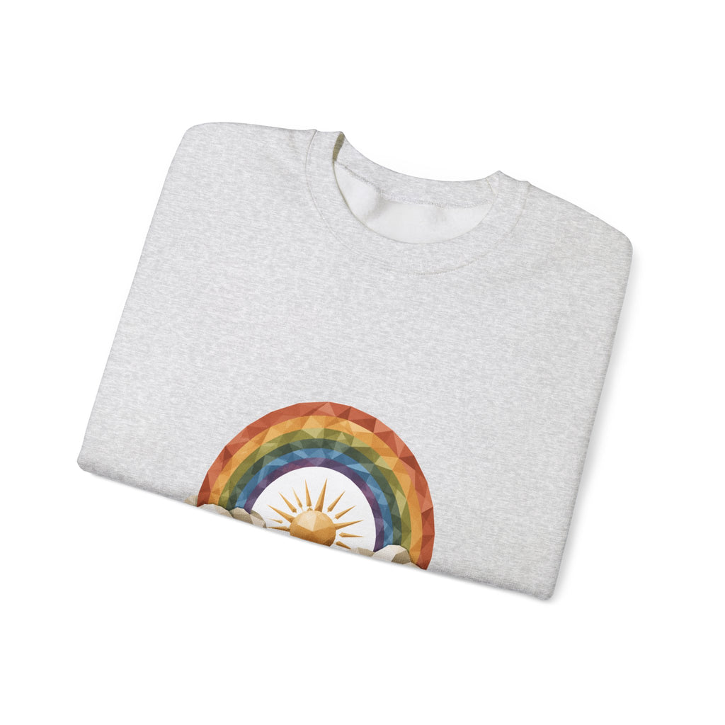 Matching Couple Sweatshirt - Storm & Rainbow Matching Couple Premium Fleece Sweatshirt Geometric Art His Hers Love Gift - Design B