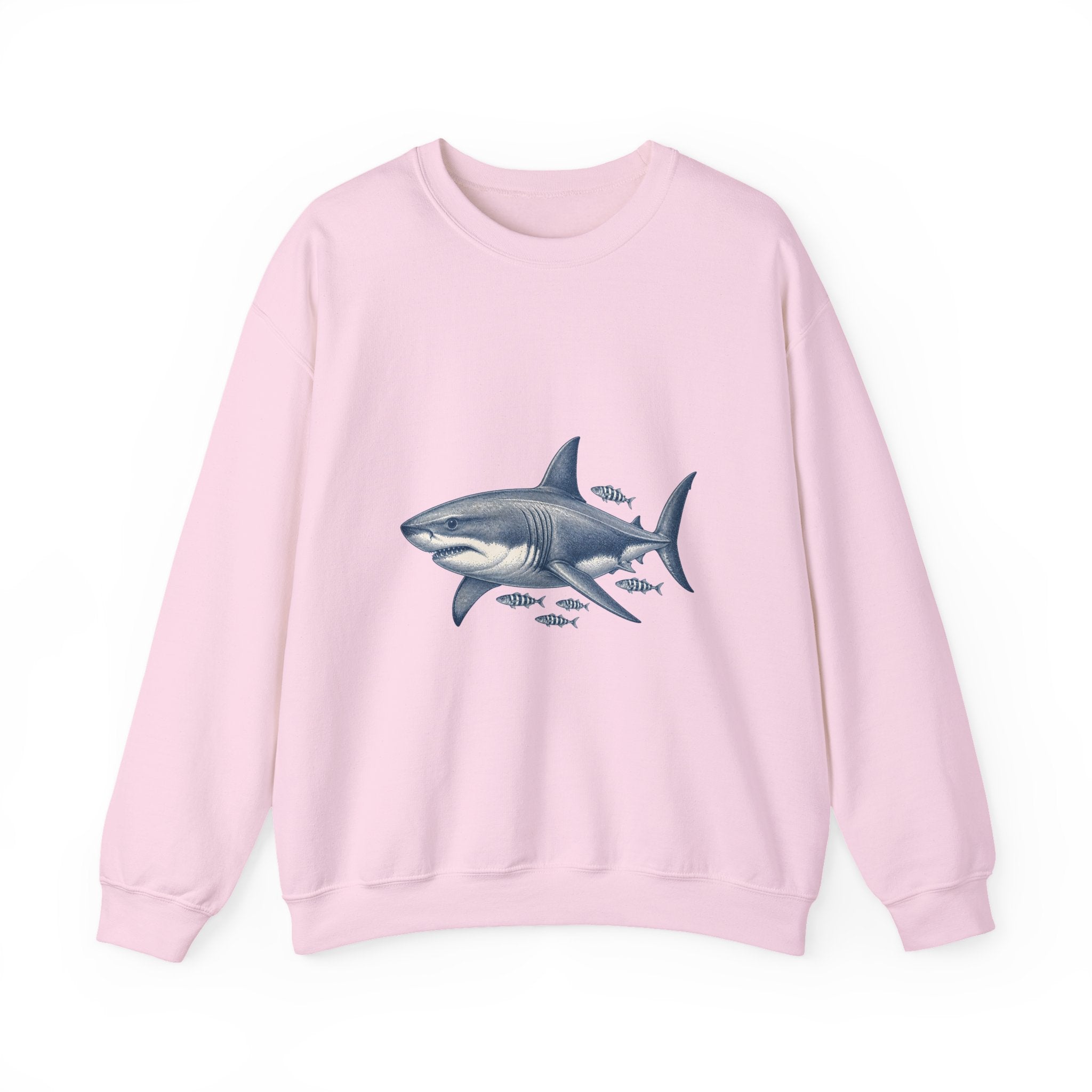 Matching Couple Sweatshirt - Shark & Dolphin Matching Couple Premium Fleece Sweatshirt Vintage Art His Hers Honeymoon Gift - Design A