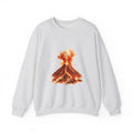 Matching Couple Sweatshirt - Volcano & Glacier Matching Couple Crewneck Sweatshirt Watercolor Art His Hers Engagement Gift - Design A