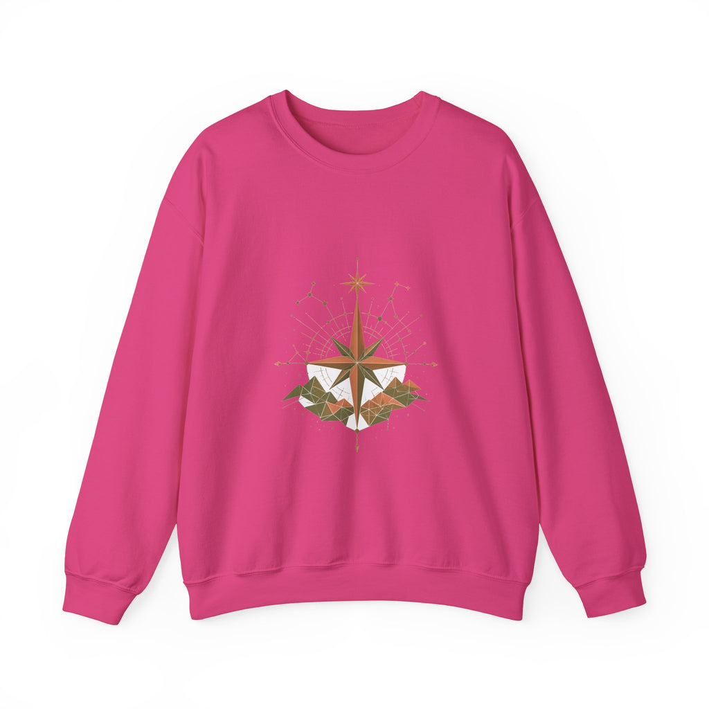 Matching Couple Sweatshirt - Shooting Star & North Star Matching Couple Comfort Colors Crew Geometric Art His Hers Love Gift - Design B