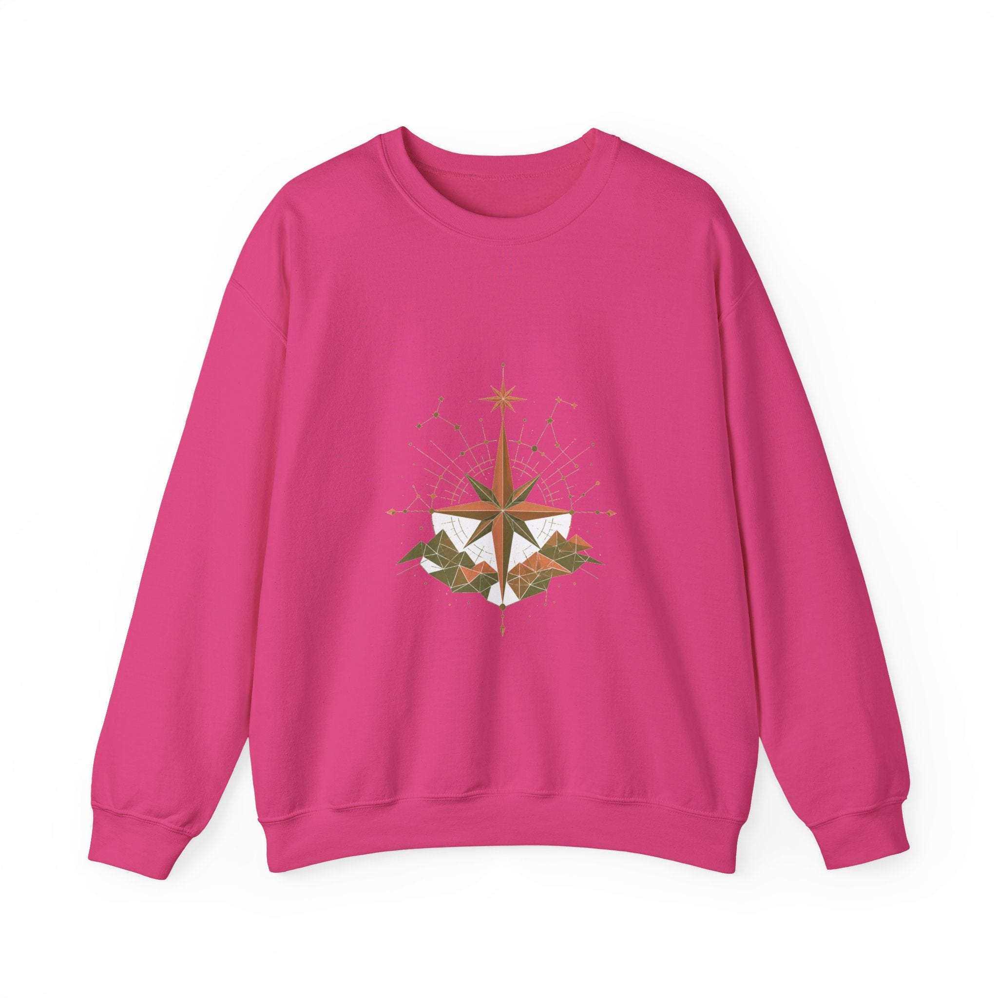 Matching Couple Sweatshirt - Shooting Star & North Star Matching Couple Comfort Colors Crew Geometric Art His Hers Love Gift - Design B