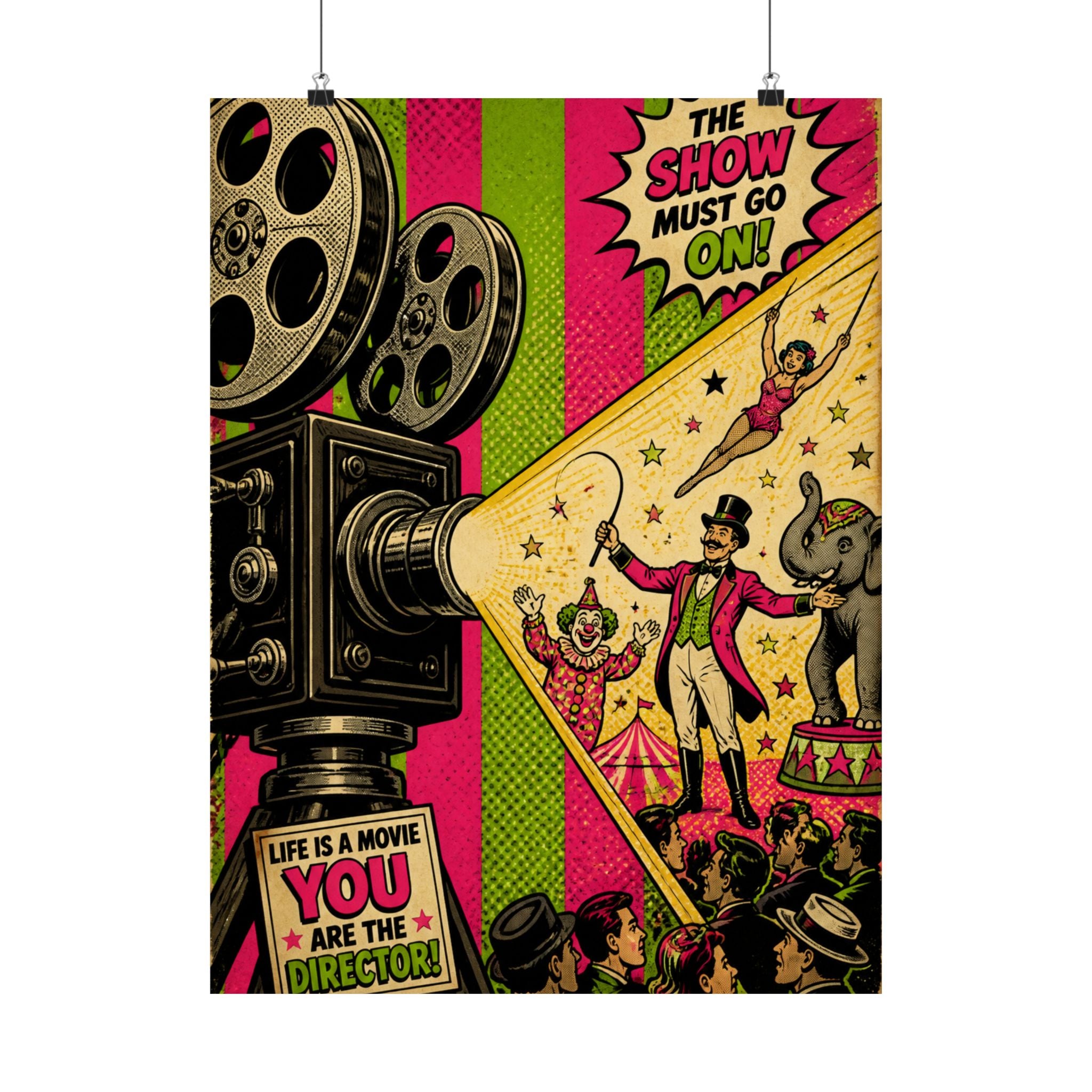 Film Camera Projector Show Wall Art Poster 18×24 Pop Art Living Room Decor Maximalist Print