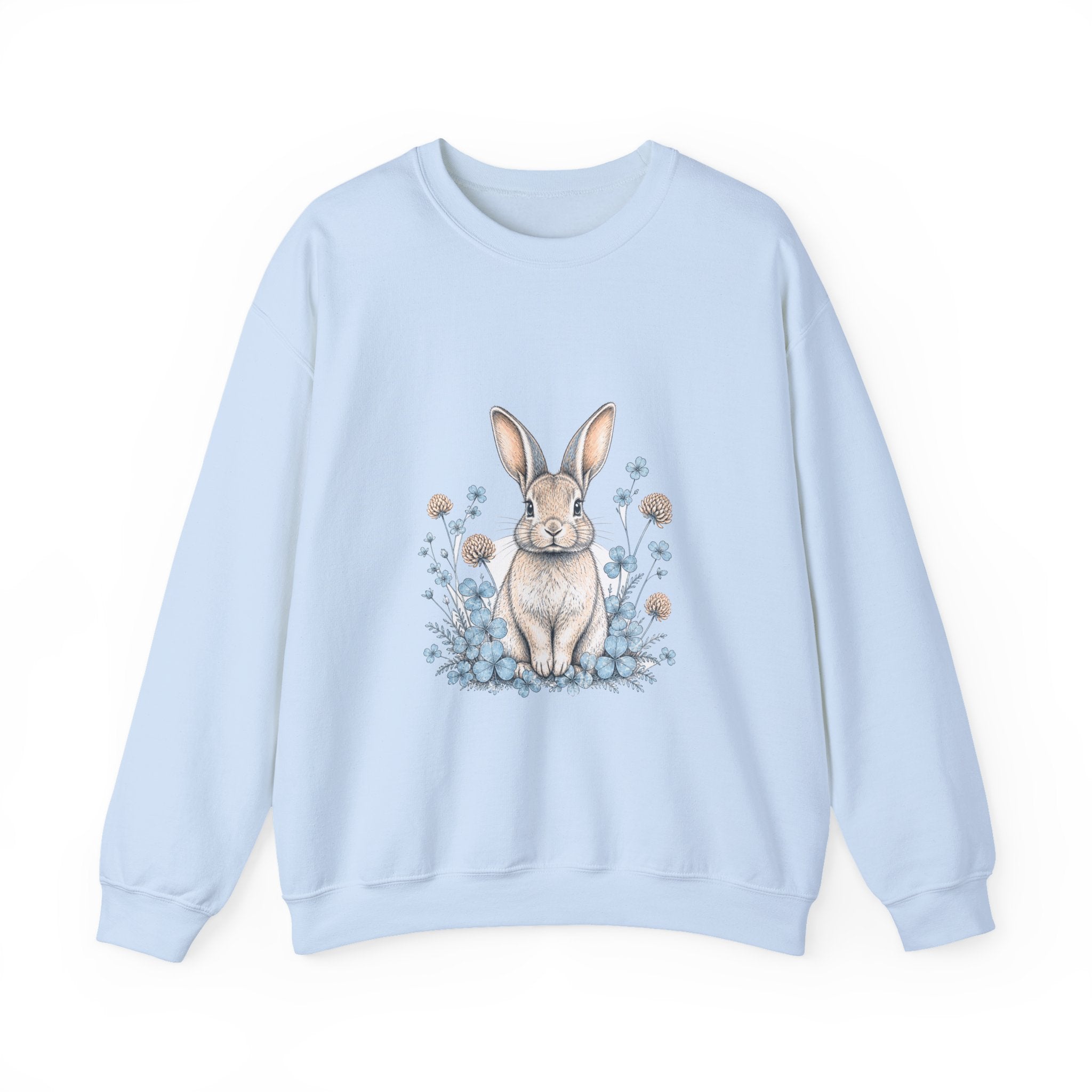 Matching Couple Sweatshirt - Fox & Rabbit Matching Couple Premium Fleece Sweatshirt Hand-Drawn Art His Hers Anniversary Gift - Design B