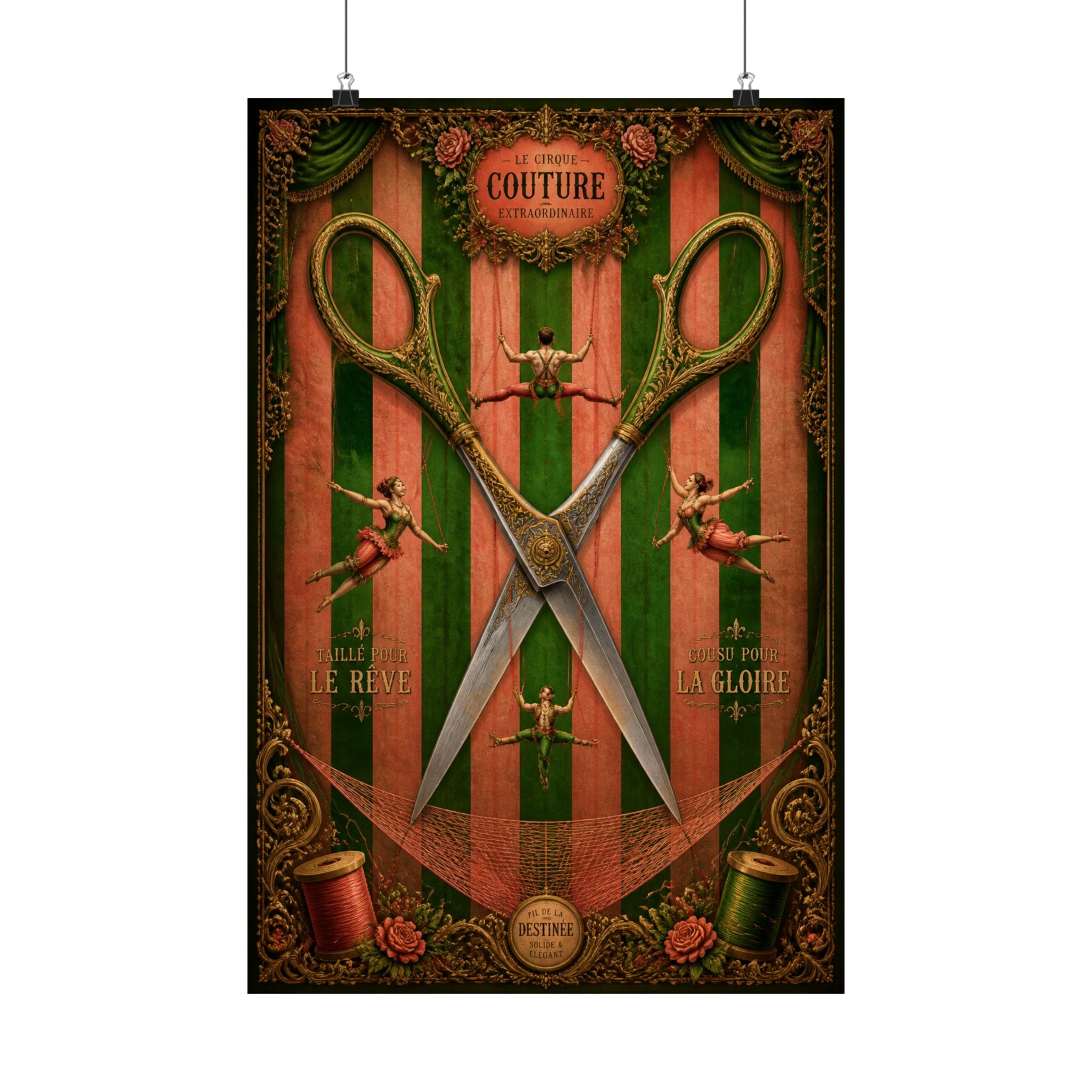 Giant Scissors Trapeze Wall Art Poster 24×36 Baroque Studio Decor Maximalist Print