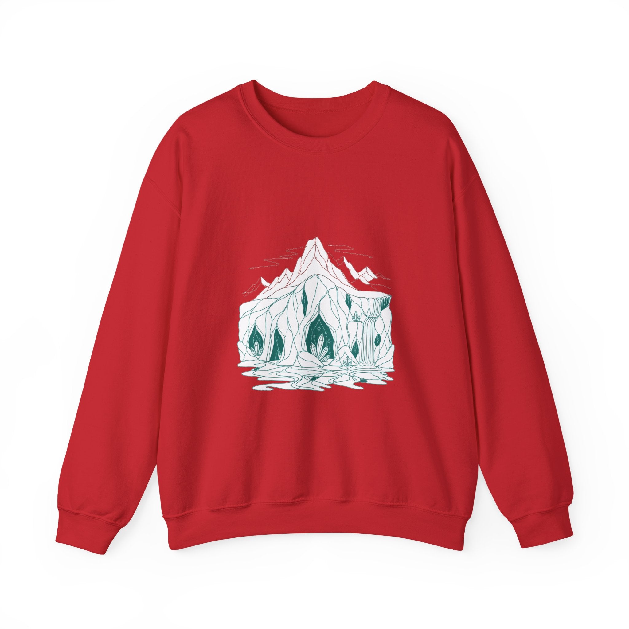 Matching Couple Sweatshirt - Volcano & Glacier Matching Couple Comfort Colors Crew Minimalist Art His Hers Christmas Gift - Design B