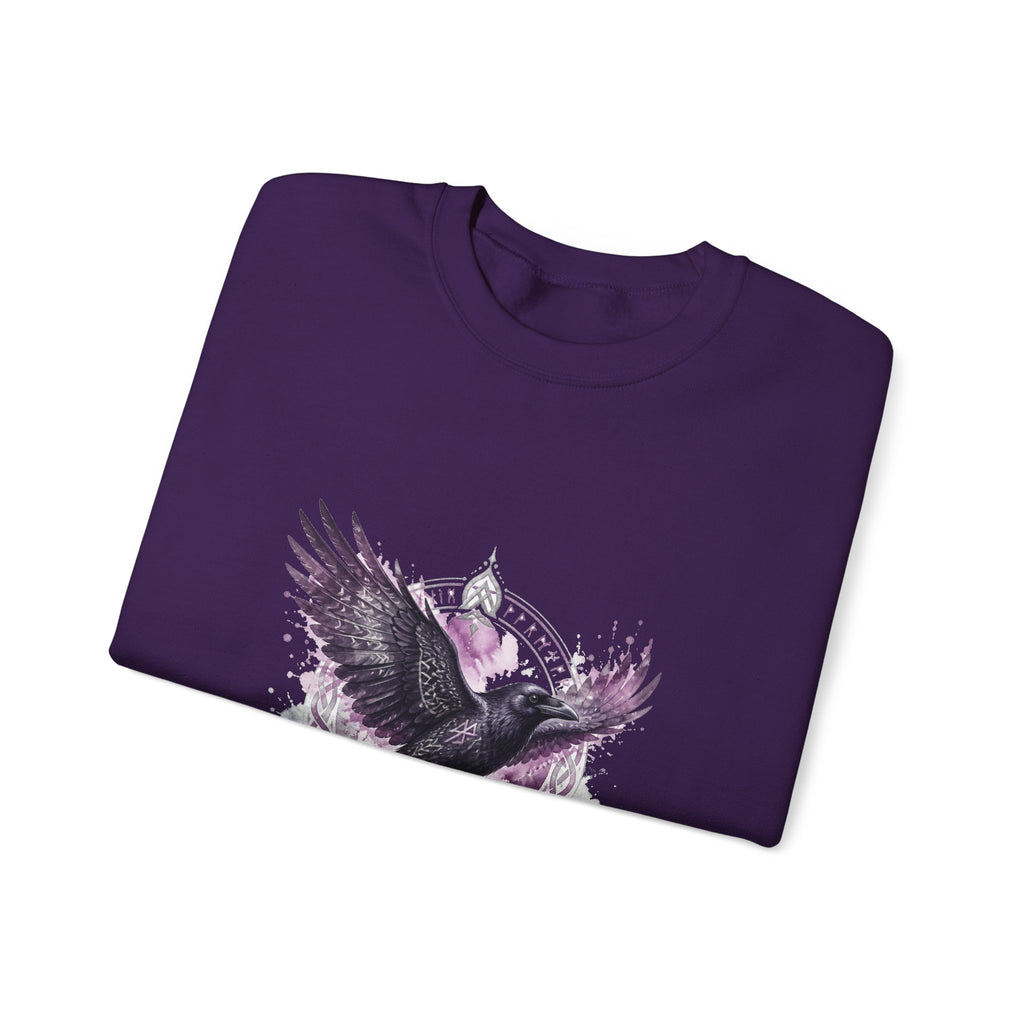 Matching Couple Sweatshirt - Huginn & Muninn Matching Couple Premium Fleece Sweatshirt Watercolor Art His Hers Birthday Gift - Design B