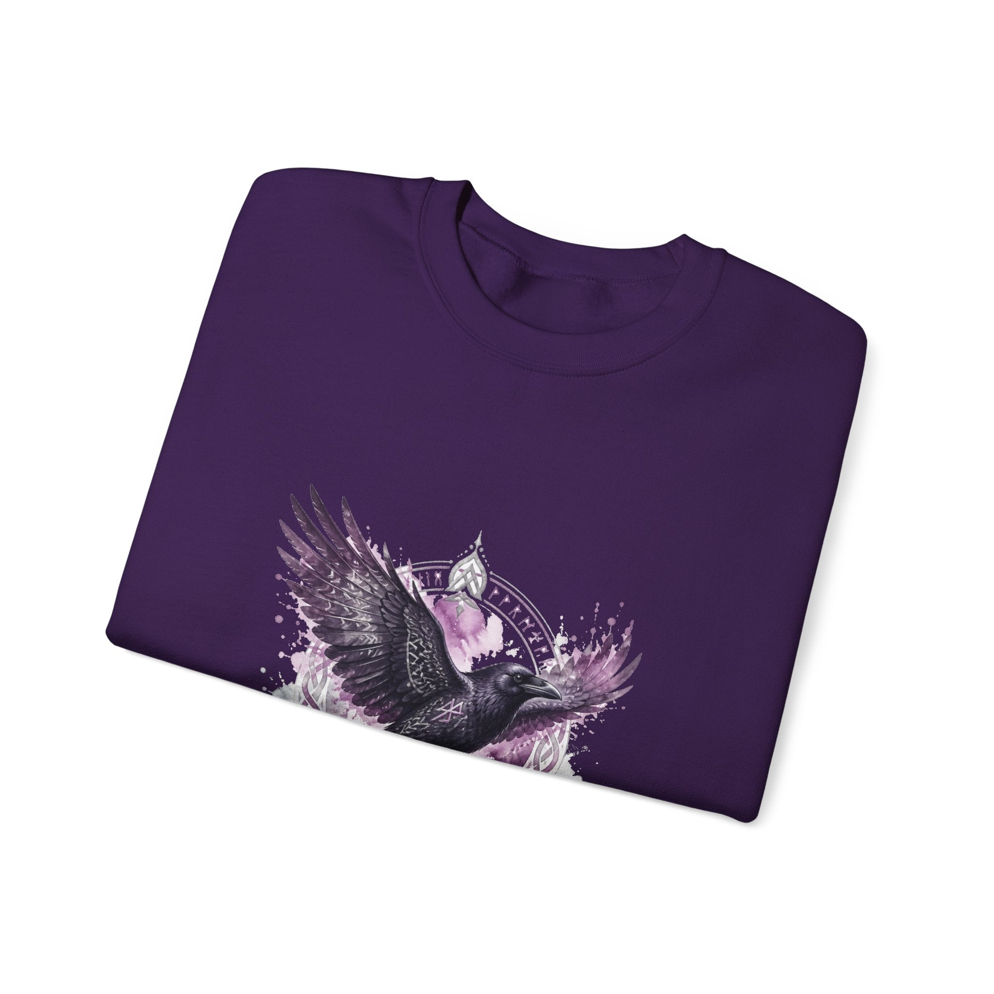 Matching Couple Sweatshirt - Huginn & Muninn Matching Couple Premium Fleece Sweatshirt Watercolor Art His Hers Birthday Gift - Design B