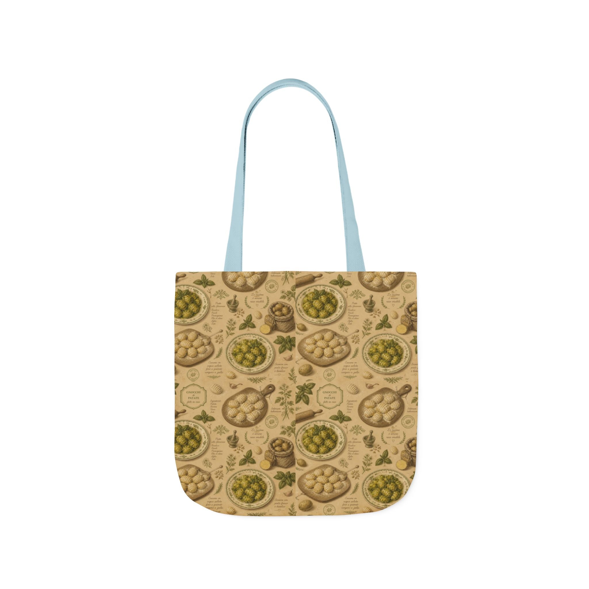 Potato Gnocchi Canvas Tote Bag Mediterranean Kitchen Botanical Design Italian Cottagecore Gift