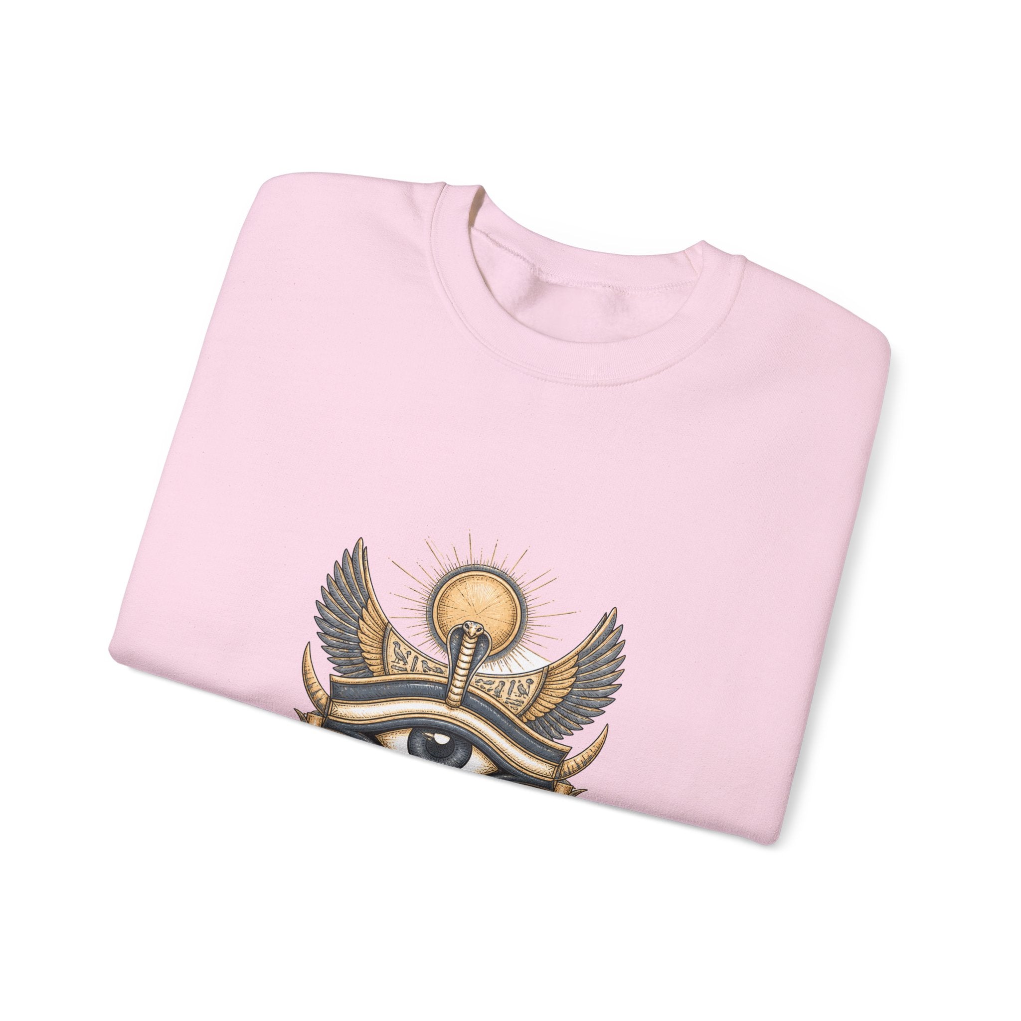 Matching Couple Sweatshirt - Eye of Ra & Horus Matching Couple Crewneck Sweatshirt Hand-Drawn Art His Hers Best Friend Gift - Design A