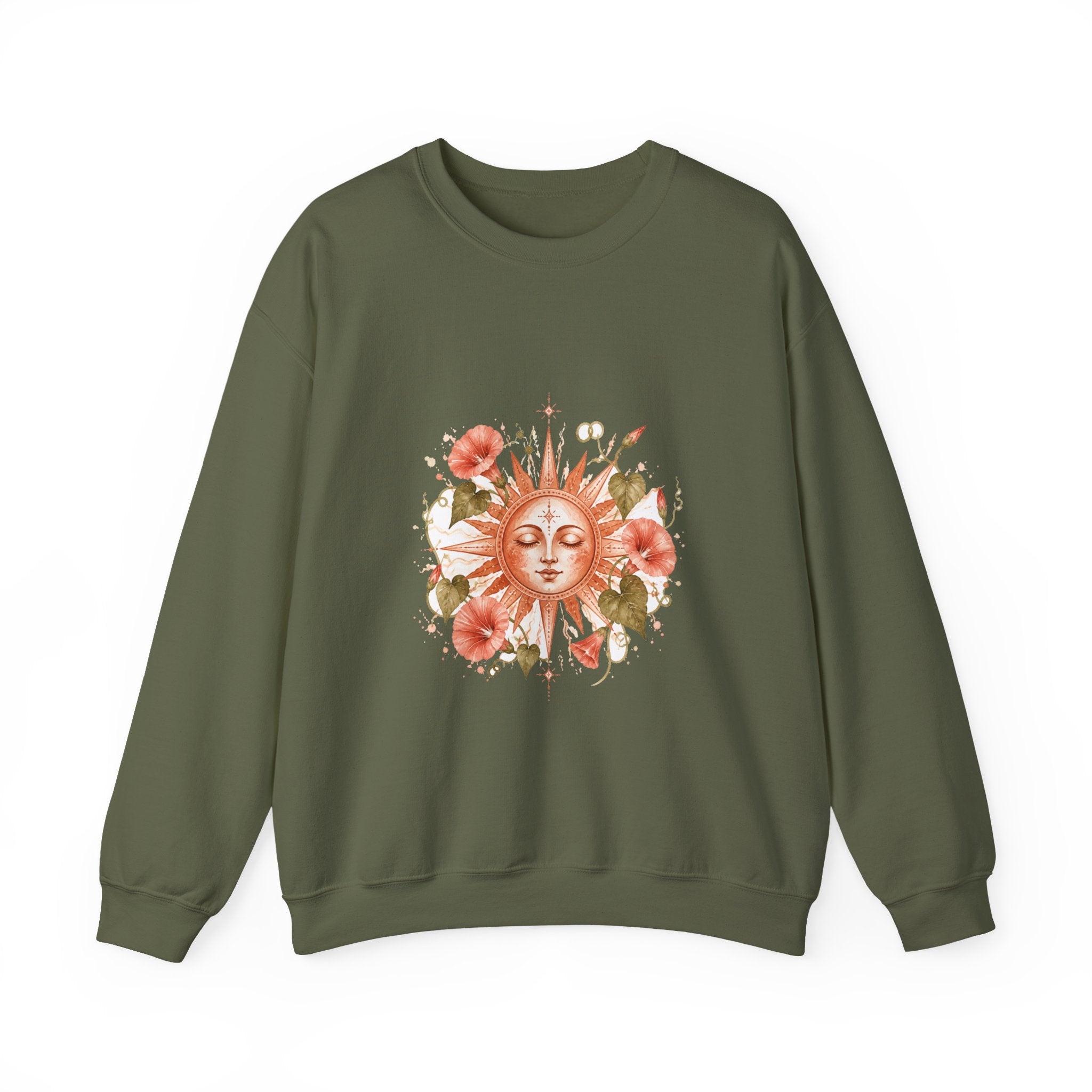 Matching Couple Sweatshirt - Sun & Moon Matching Couple Comfort Colors Crew Watercolor Art His Hers Birthday Gift - Design B