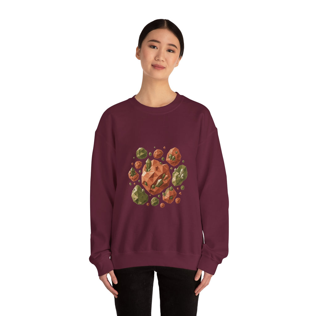 Matching Couple Sweatshirt - Comet & Asteroid Matching Couple Crewneck Sweatshirt Geometric Art His Hers Couple Gift - Design B