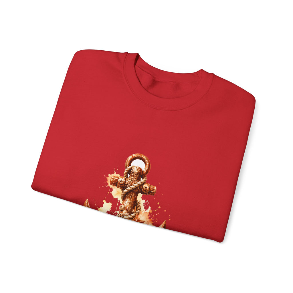 Matching Couple Sweatshirt - Anchor & Sail Matching Couple Crewneck Sweatshirt Watercolor Art His Hers Engagement Gift - Design A
