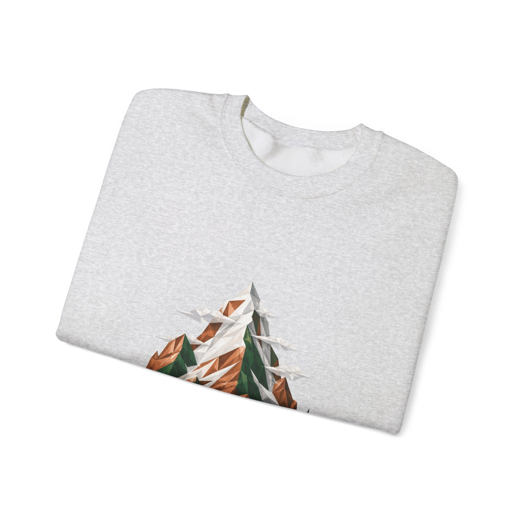 Matching Couple Sweatshirt - Mountain & Ocean Matching Couple Premium Fleece Sweatshirt Geometric Art His Hers Love Gift - Design A