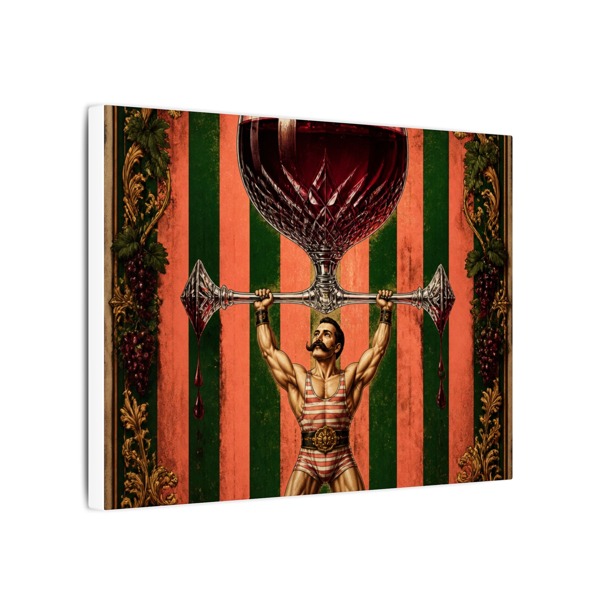 Wine Glass Strongman Wall Art Canvas 24×36 Baroque Studio Decor Maximalist Print