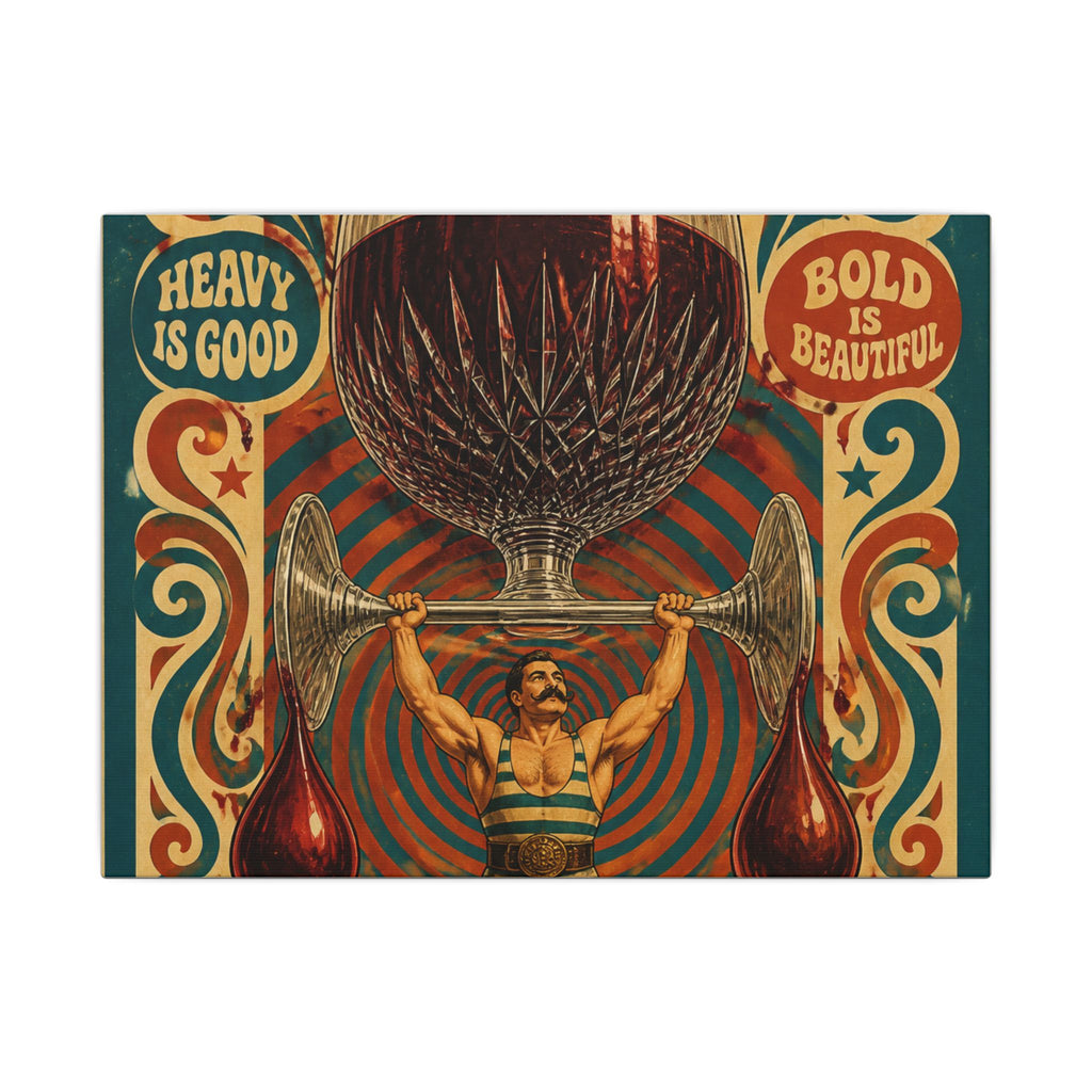 Wine Glass Strongman Wall Art Canvas 16×20 Psychedelic Cafe Decor Maximalist Print