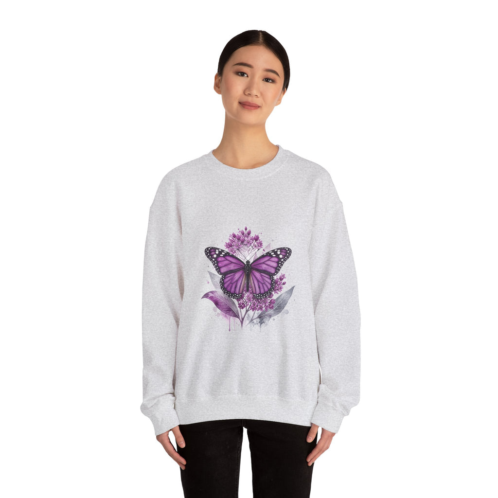 Matching Couple Sweatshirt - Butterfly & Moth Matching Couple Premium Fleece Sweatshirt Watercolor Art His Hers Birthday Gift - Design A