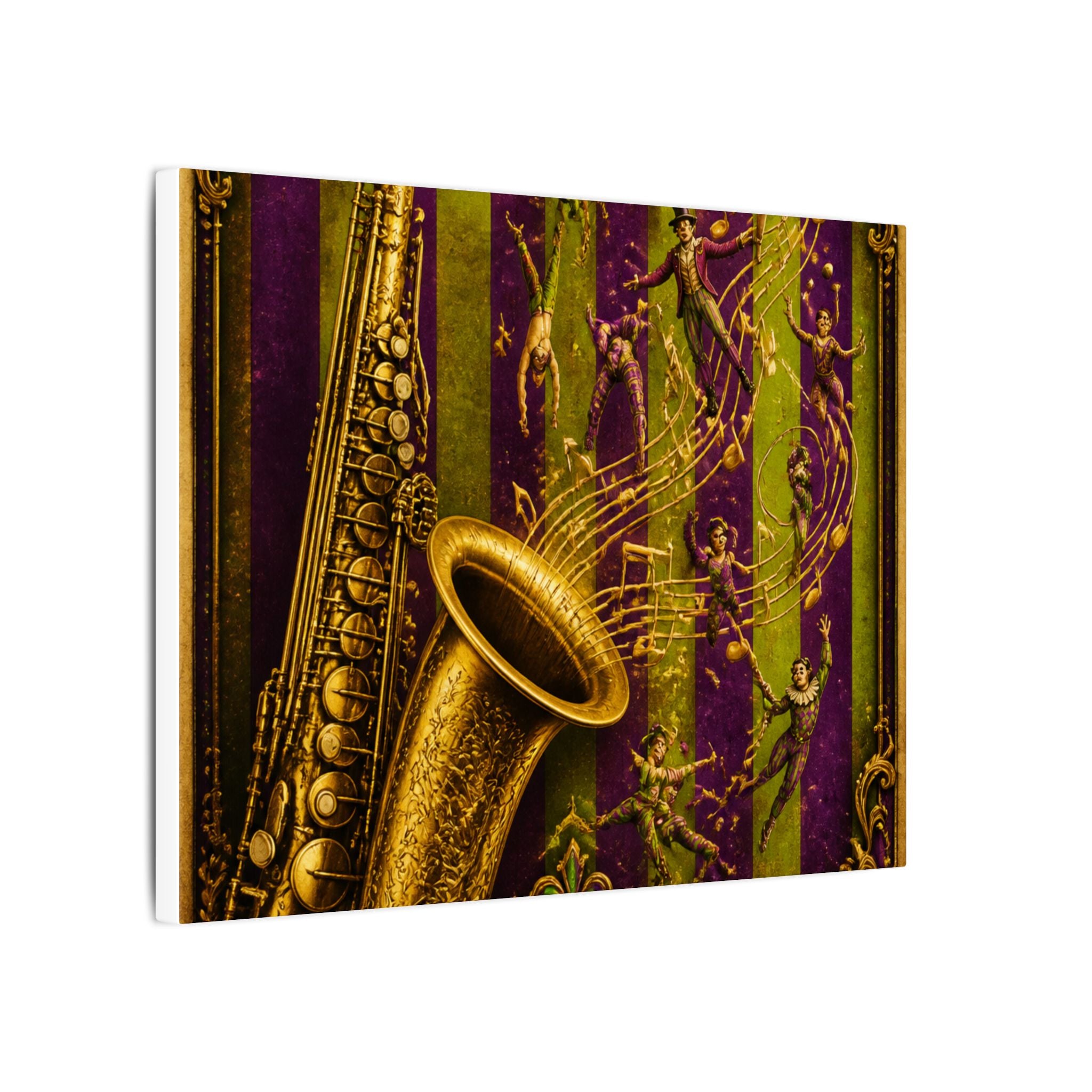 Saxophone Music Circus Wall Art Canvas 24×36 Baroque Studio Decor Maximalist Print