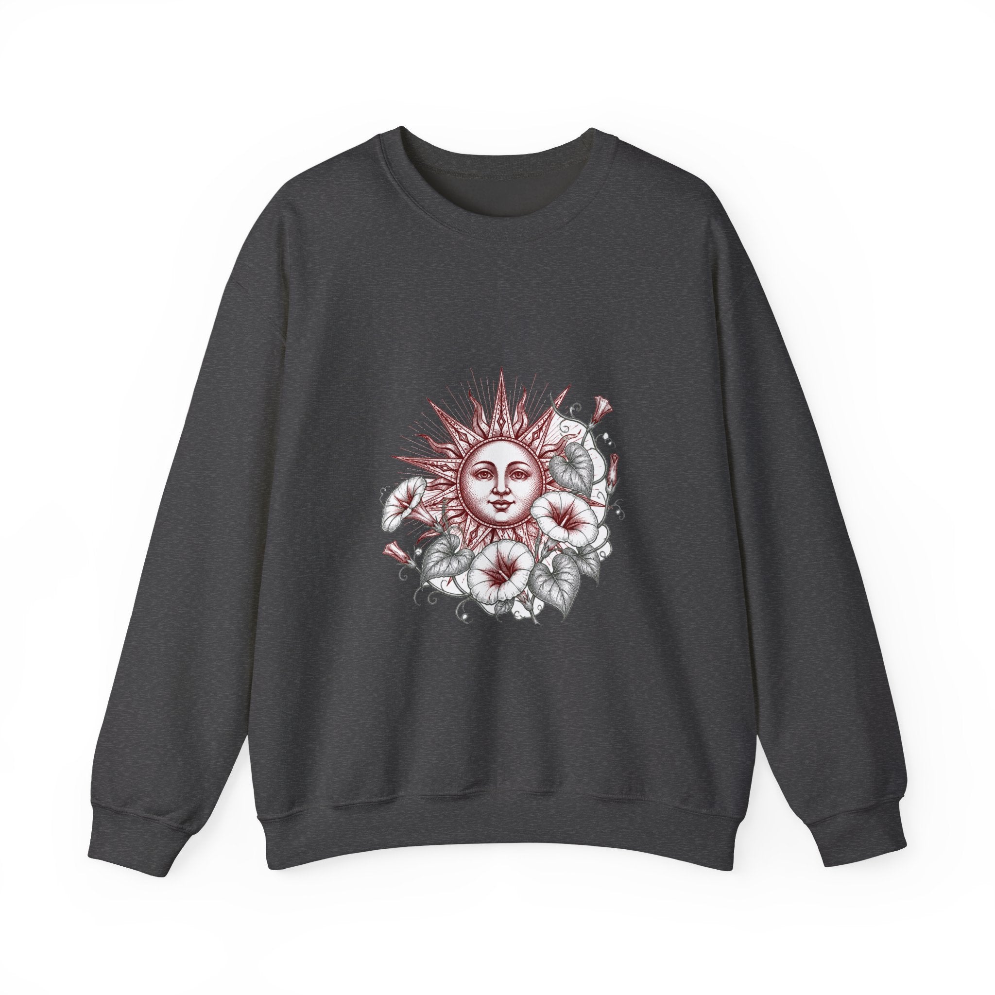 Matching Couple Sweatshirt - Sun & Moon Matching Couple Crewneck Sweatshirt Hand-Drawn Art His Hers Best Friend Gift - Design B