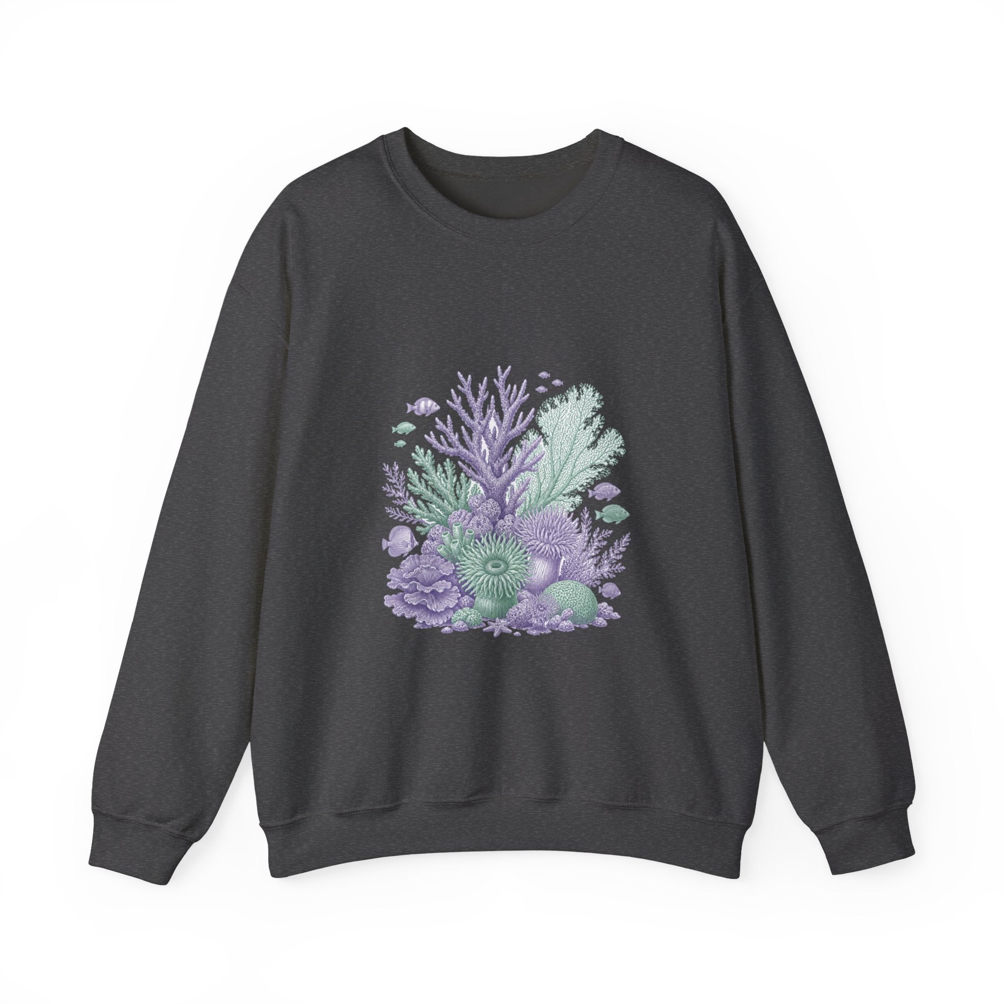 Matching Couple Sweatshirt - Coral Reef & Deep Sea Matching Couple Comfort Colors Crew Vintage Art His Hers Honeymoon Gift - Design A