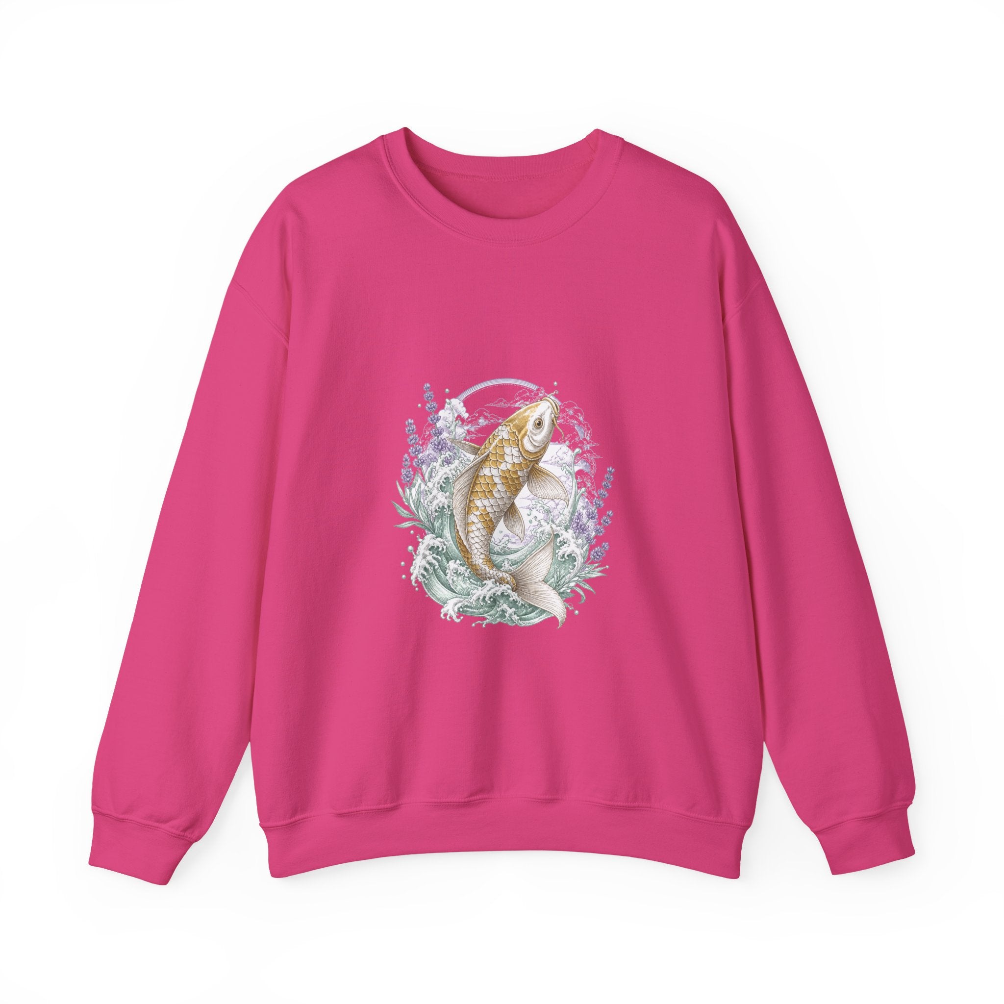 Matching Couple Sweatshirt - Koi Fish Yin Yang Matching Couple Crewneck Sweatshirt Vintage Art His Hers Wedding Gift - Design A