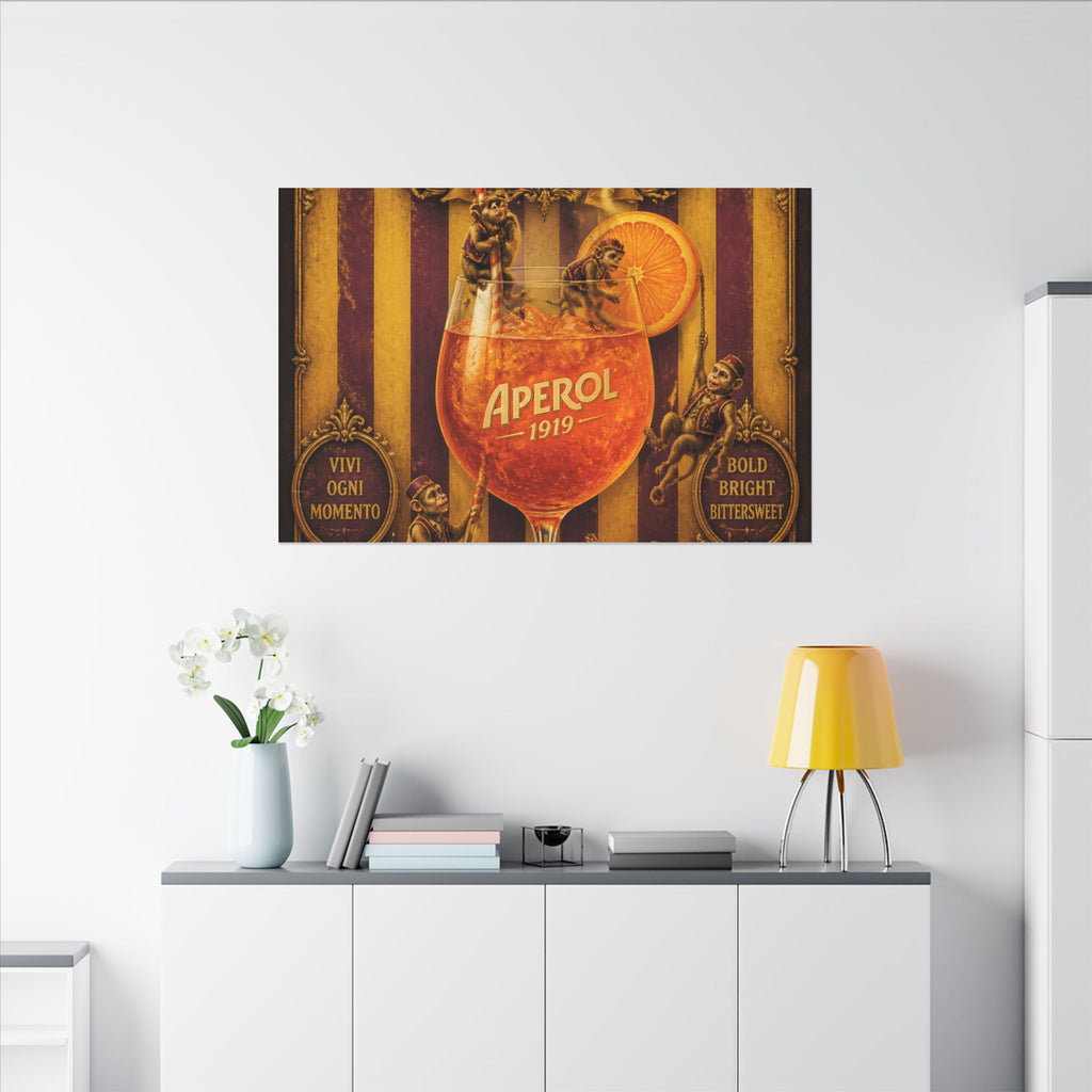 Aperol Spritz Monkeys Wall Art Canvas 24×36 Baroque Studio Decor Maximalist Print