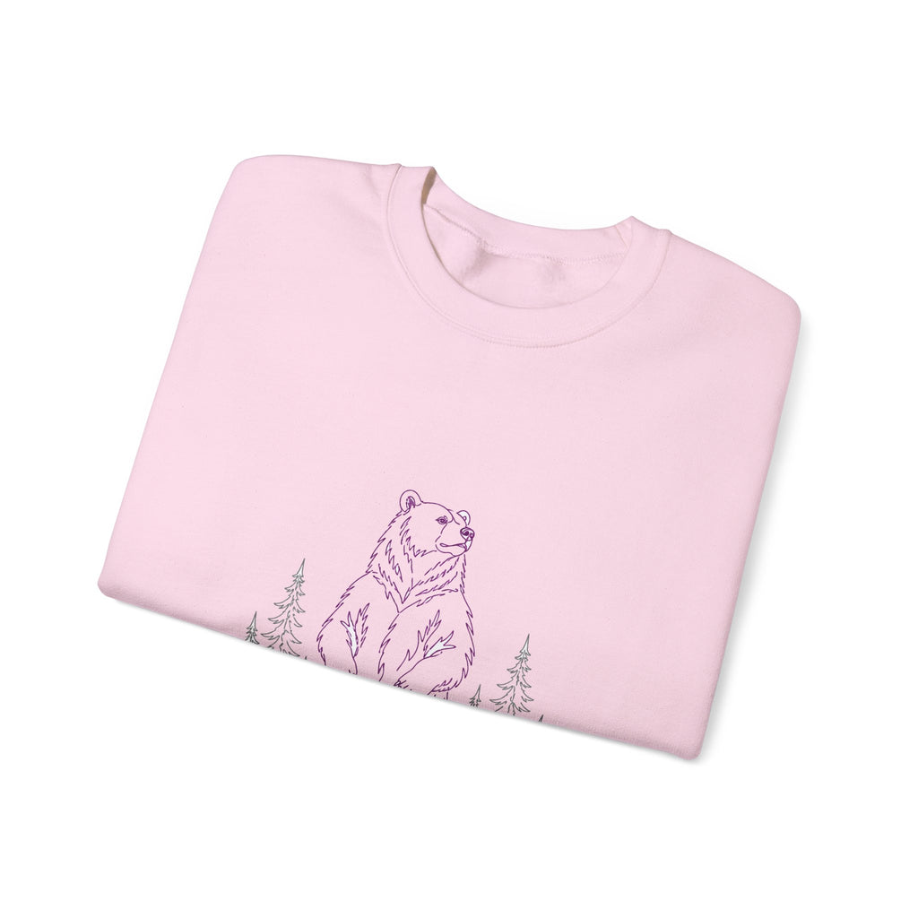 Matching Couple Sweatshirt - Bear & Deer Matching Couple Comfort Colors Crew Minimalist Art His Hers Christmas Gift - Design A