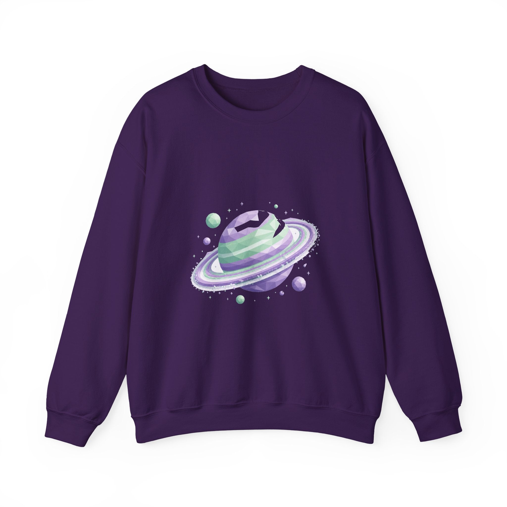 Matching Couple Sweatshirt - Astronaut & Planet Matching Couple Crewneck Sweatshirt Geometric Art His Hers Couple Gift - Design B