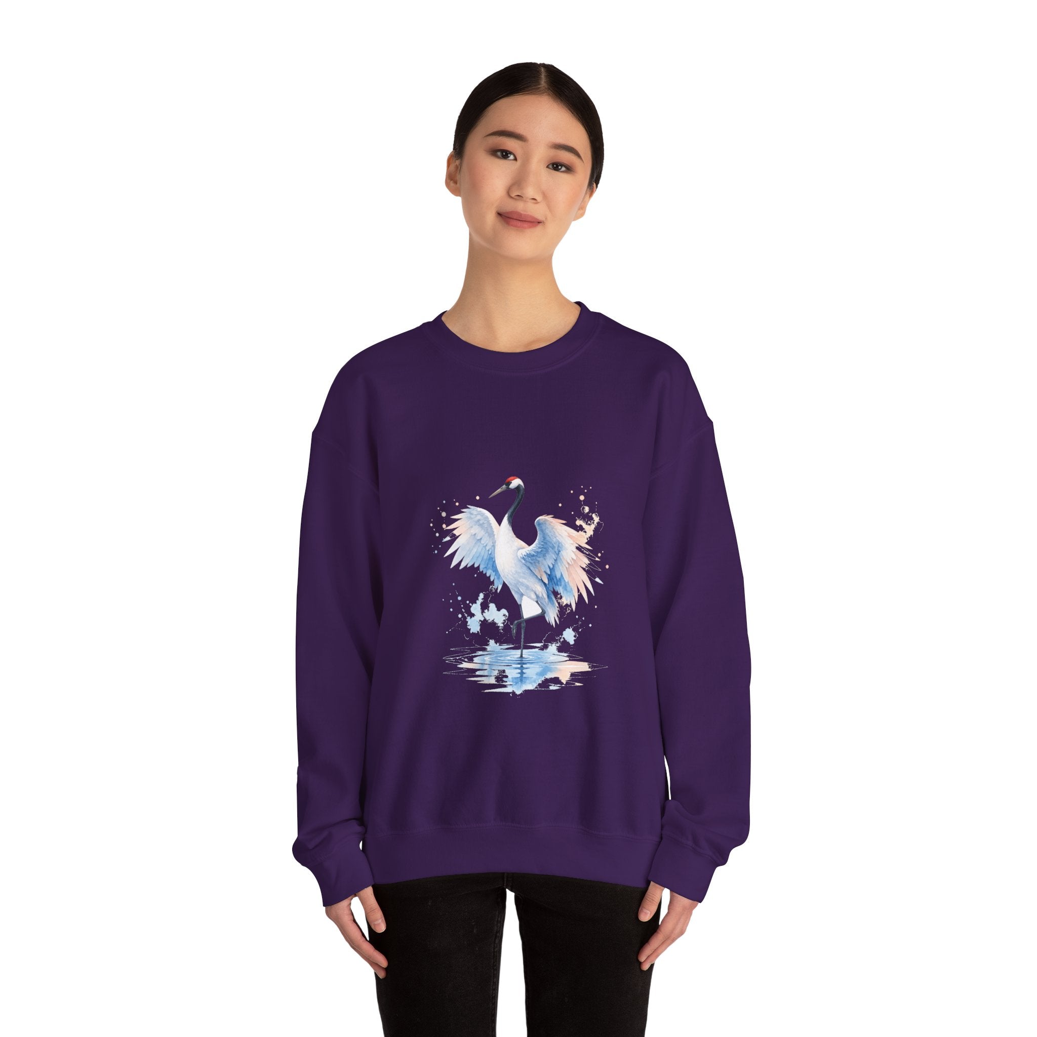 Matching Couple Sweatshirt - Tiger & Crane Matching Couple Comfort Colors Crew Watercolor Art His Hers Birthday Gift - Design B