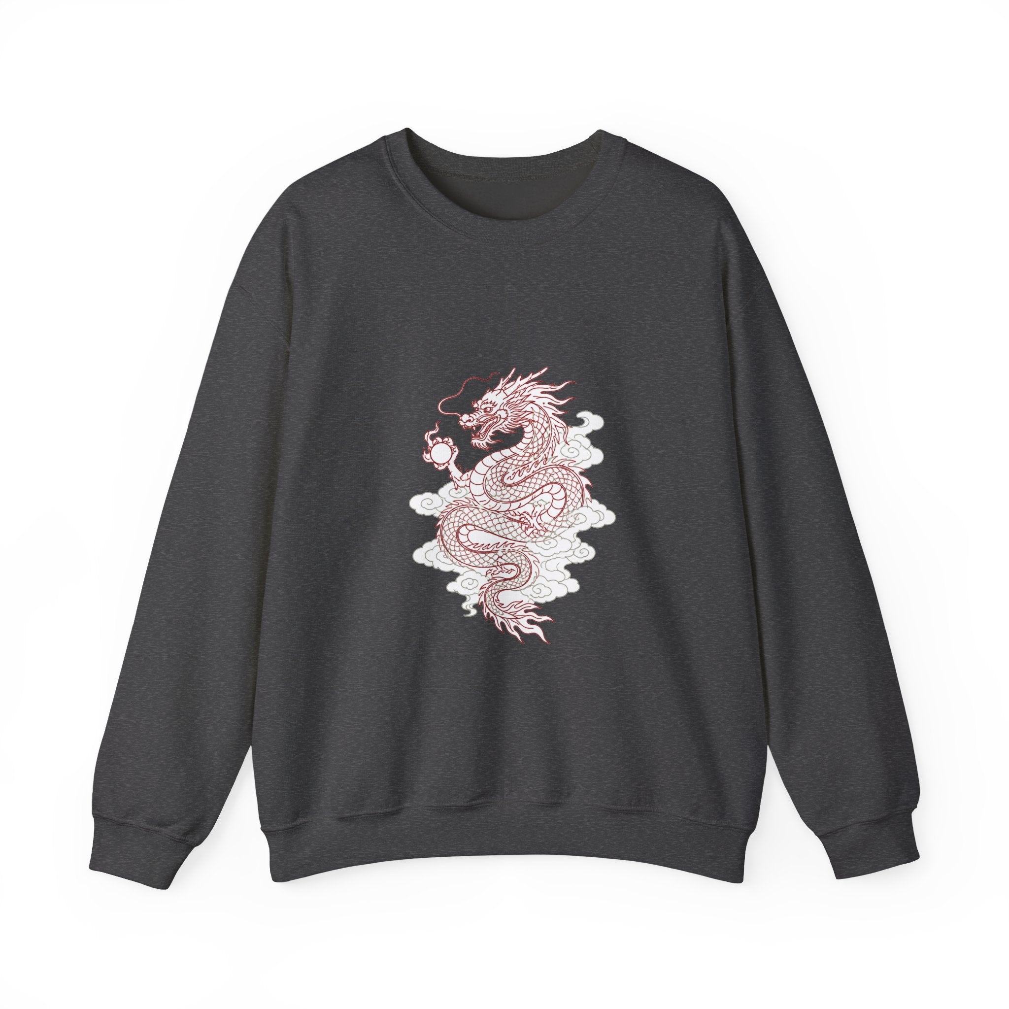 Matching Couple Sweatshirt - Dragon & Phoenix Matching Couple Crewneck Sweatshirt Minimalist Art His Hers Valentine Gift - Design A