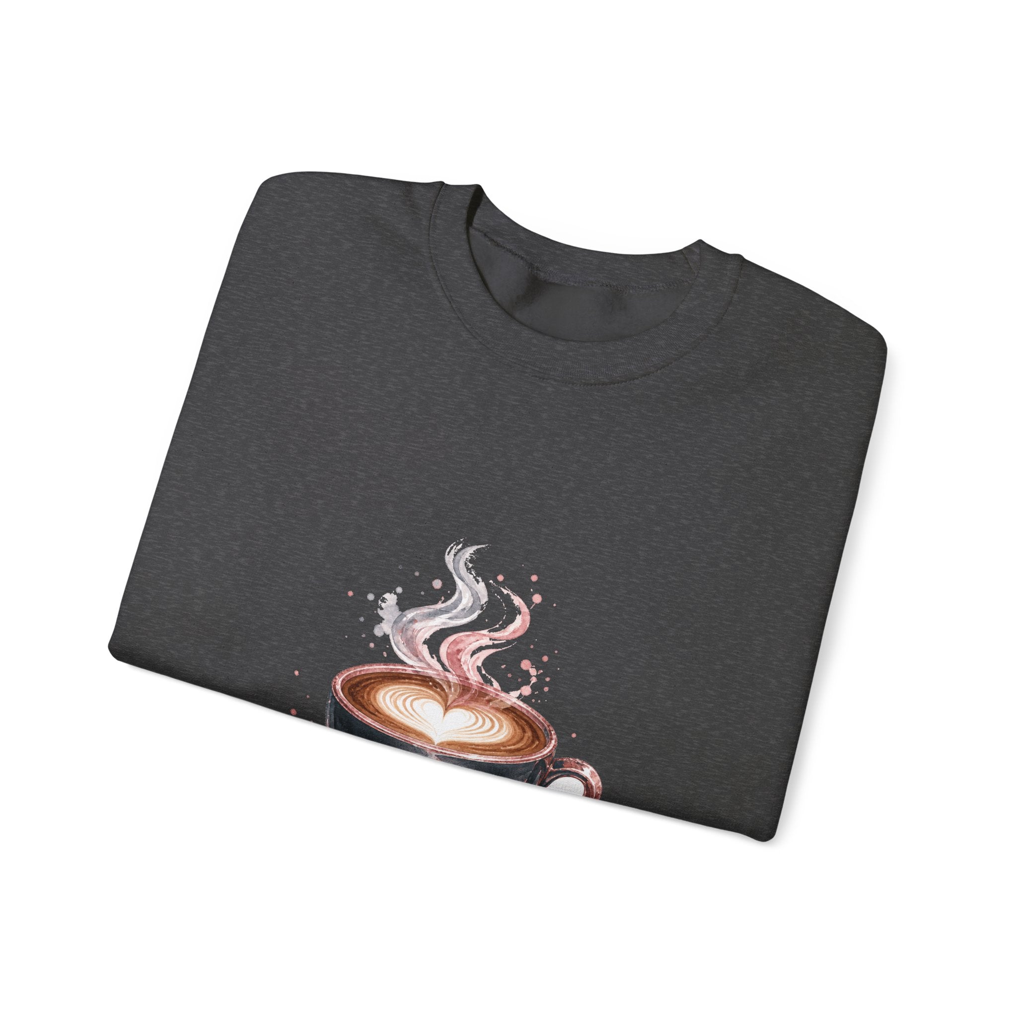 Matching Couple Sweatshirt - Coffee & Tea Matching Couple Premium Fleece Sweatshirt Watercolor Art His Hers Birthday Gift - Design A