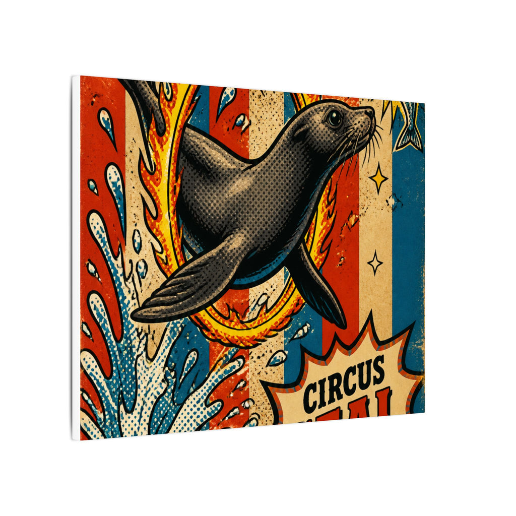 Seal Fire Hoop Wall Art Canvas 16×20 Pop Art Living Room Decor Maximalist Print